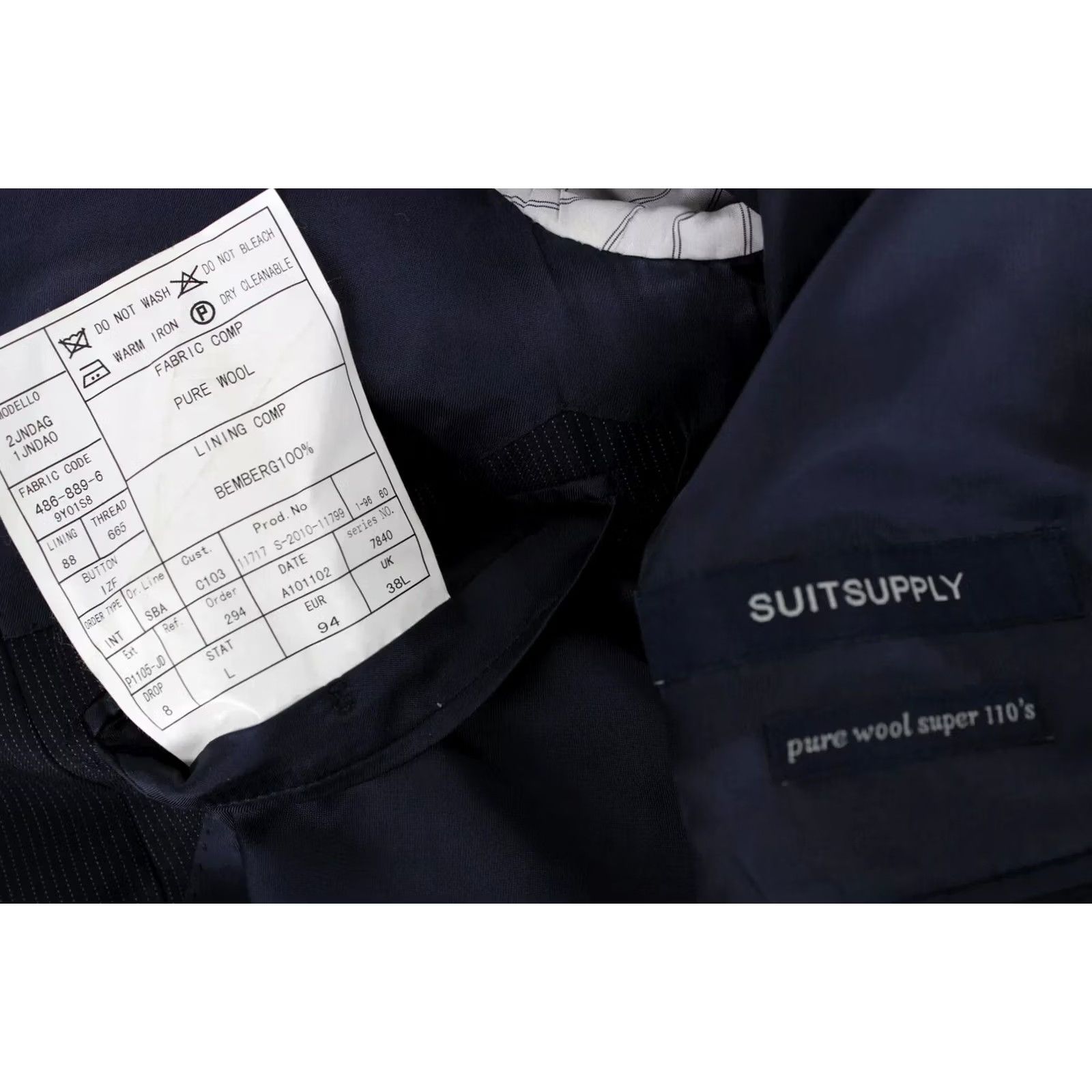 Suitsupply Suitsupply Blazer Men's UK 38L Single Breasted Blue Pure Wool Super 110's Size 38R - 6 Thumbnail