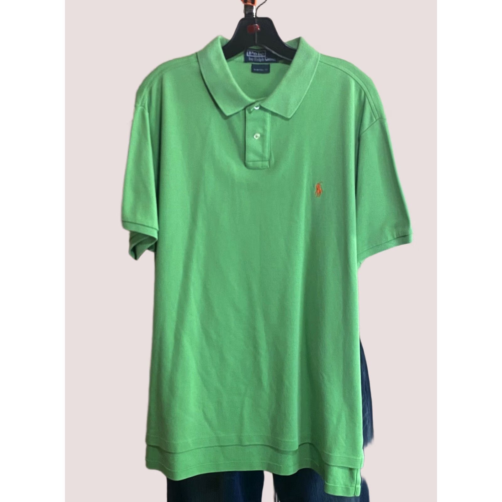 Ralph Lauren Polo Shirt XL Polo Ralph Lauren Poly Green Orange POLO SHIRT XL Custom Fit Mens Size US XL / EU 56 / 4 - 1 Thumbnail