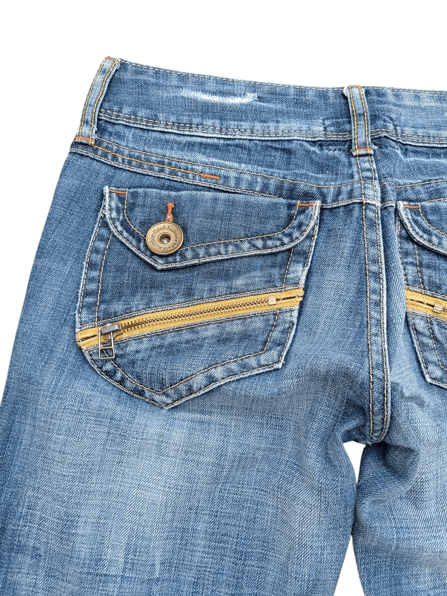 Japanese Brand VINTAGE 90s Flared Back Number Faded Jean Size US 28 / EU 44 - 18 Thumbnail