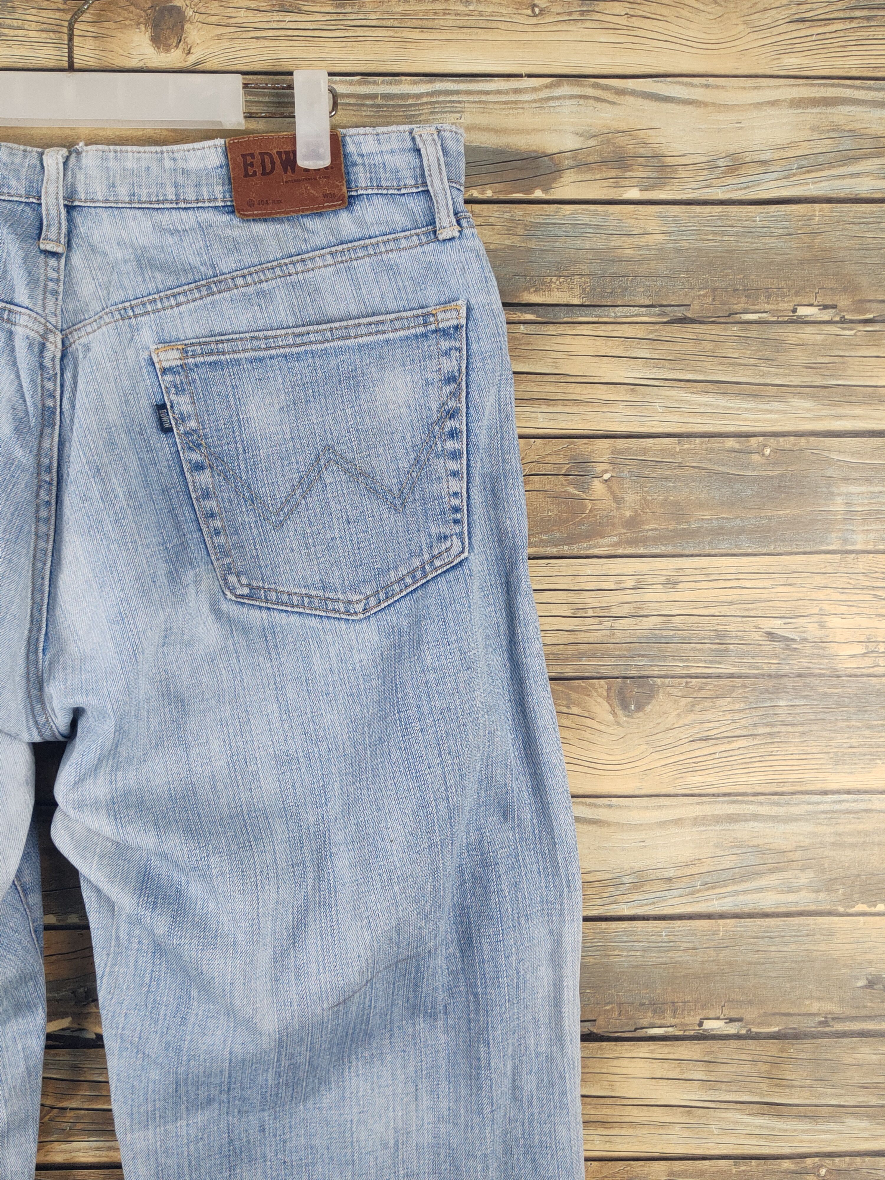 Edwin Edwin Light Blue Distressed Ripped denim Jeans #W1717 Size US 36 / EU 52 - 11 Thumbnail