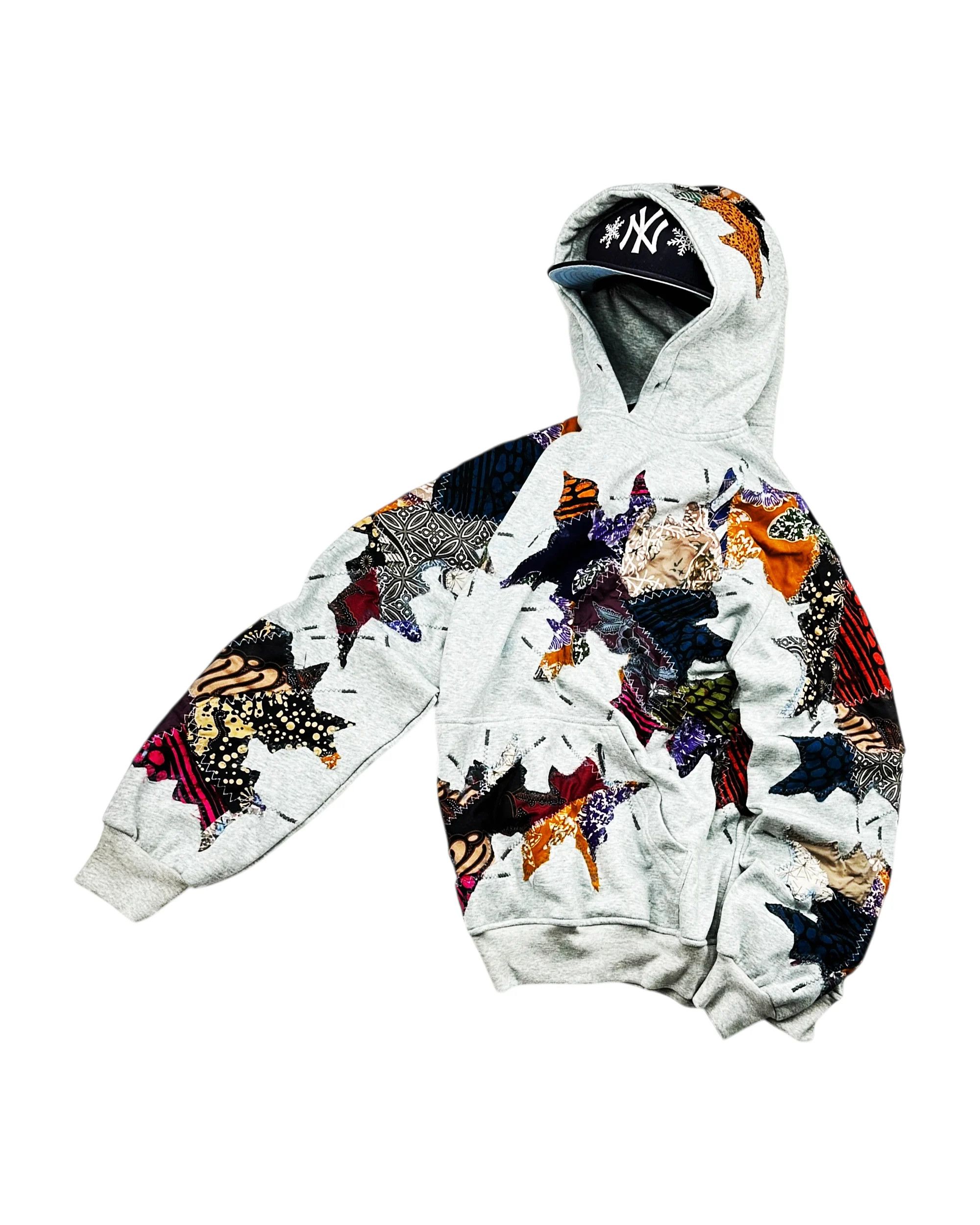 Japanese Brand Re-worked 1 of 1 Batik Starburst Patch Riot Hoodie Size L Size US L / EU 52-54 / 3 - 2 Thumbnail