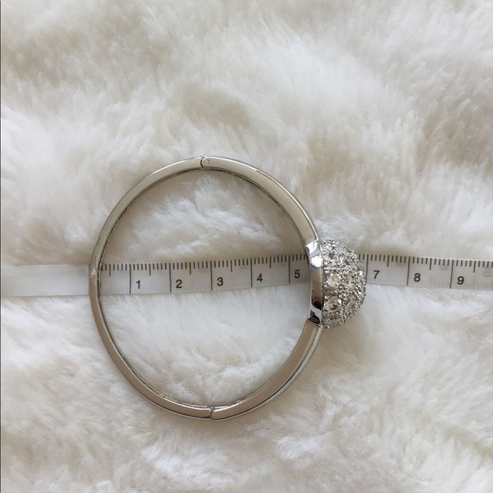 Other Silver Large Crystal Burst Bangle Size ONE SIZE - 8 Thumbnail