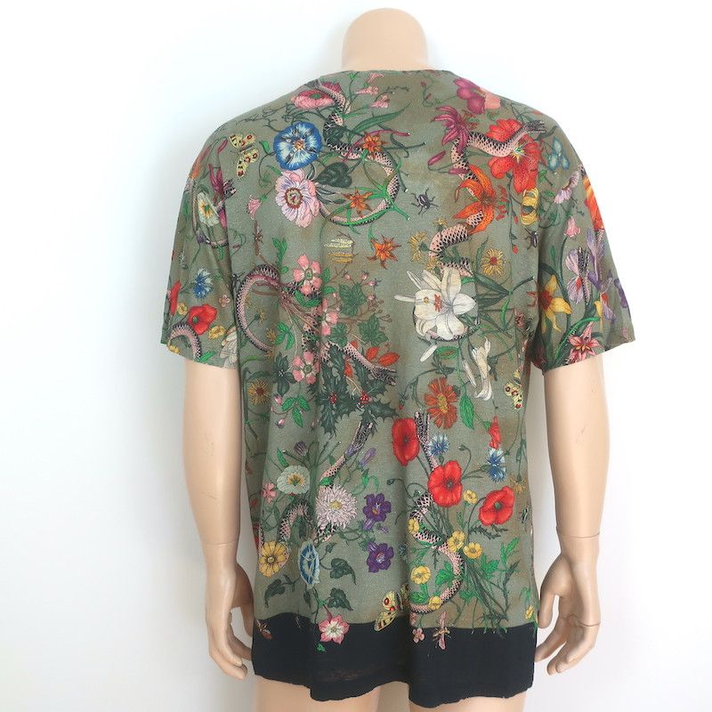 Gucci Gucci Flora Snake Print T-Shirt Green Size Large NEW Size US L / EU 52-54 / 3 - 4 Thumbnail