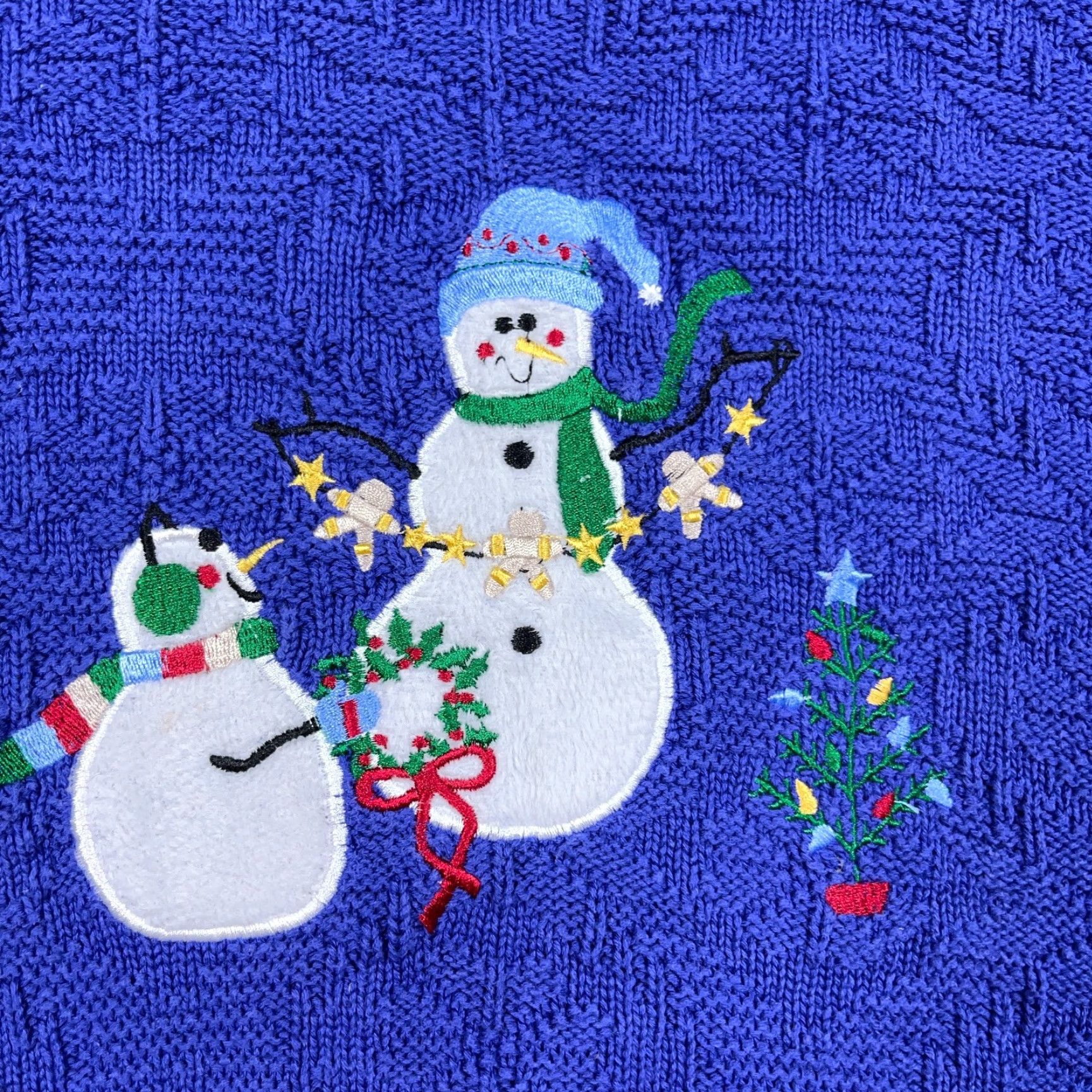 Vintage VINTAGE Cabela's Christmas Sweater Women L Blue Knit 90s Y2K Snowman Pullover Crew Neck Embroidered Logo Size L / US 10 / IT 46 - 5 Thumbnail