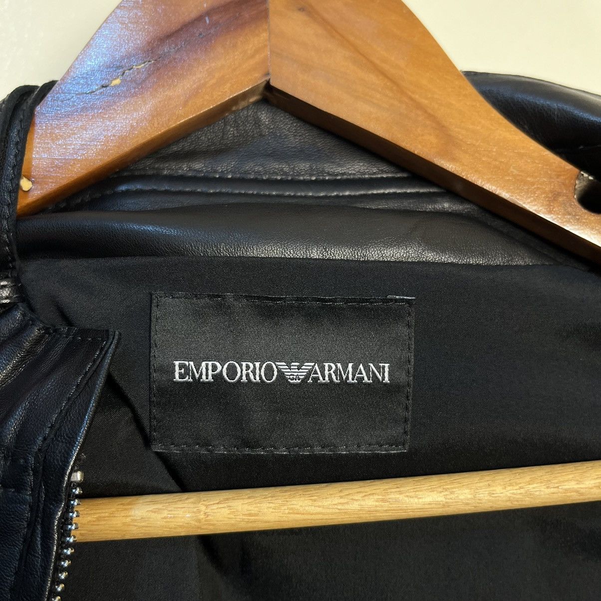 Emporio Armani Emporio Armani Women's Biker Leather Jacket Size XS / US 0-2 / IT 36-38 - 16 Thumbnail
