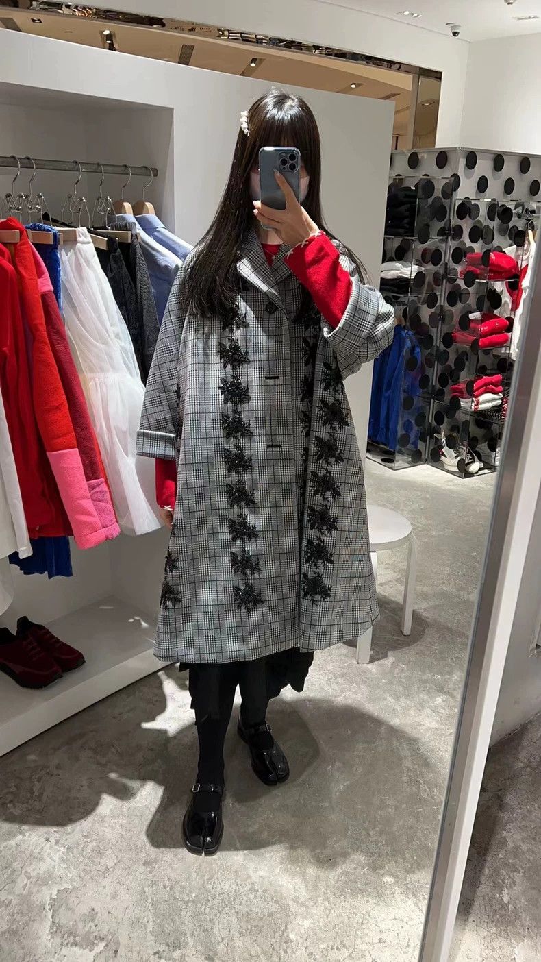 Comme des Garcons Comme Des Garcons Embroidered houndstooth coat Size S / US 4 / IT 40 - 4 Thumbnail