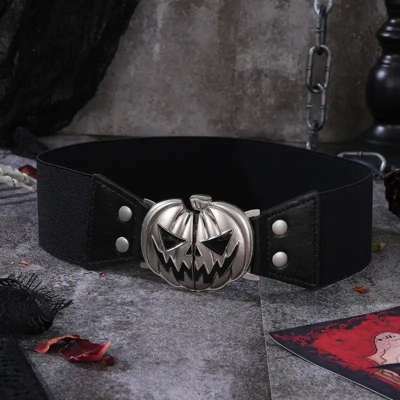 Leather × Vintage 70CM Elastic Halloween Pumpkin Belt Size ONE SIZE - 2 Thumbnail