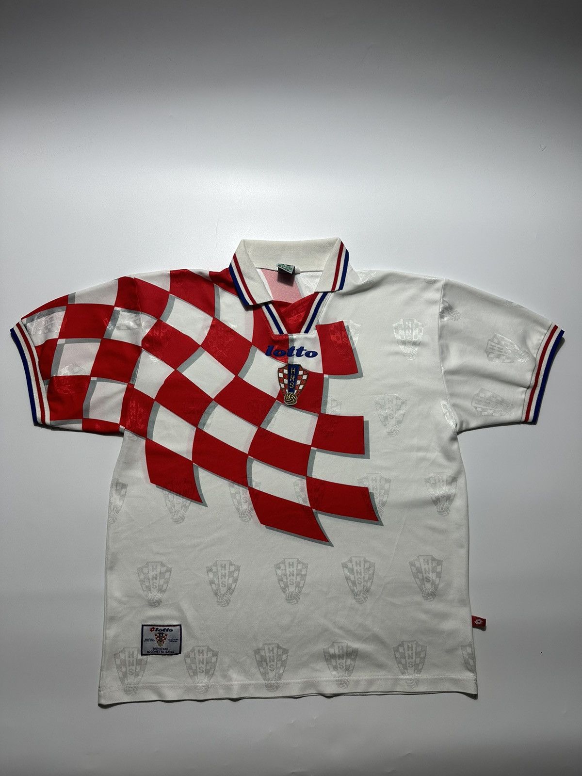 image of 1998 Lotto Croatia National Team World Cup Soccer Jersey in White, Men's (Size XL)