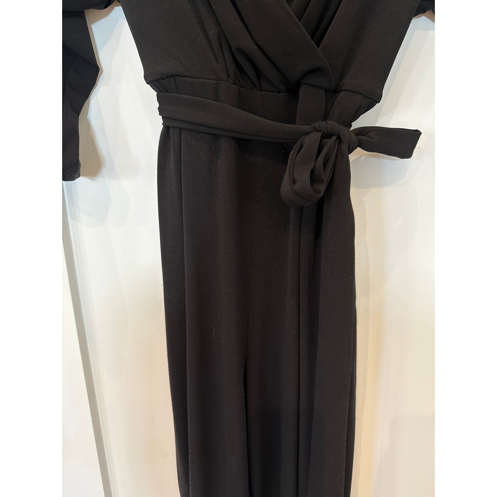 Express Express Black Straight Leg 3/4 Sleeve Belted Jumpsuit, S Size 27" / US 4 / IT 40 - 6 Thumbnail