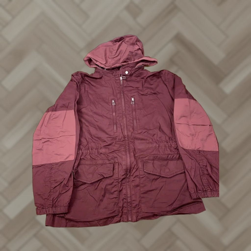 Gap Womens Gap Full Zip Jacket XL Maroon Hooded Outdoor Casual #3778 Size XL / US 12-14 / IT 48-50 - 1 Thumbnail