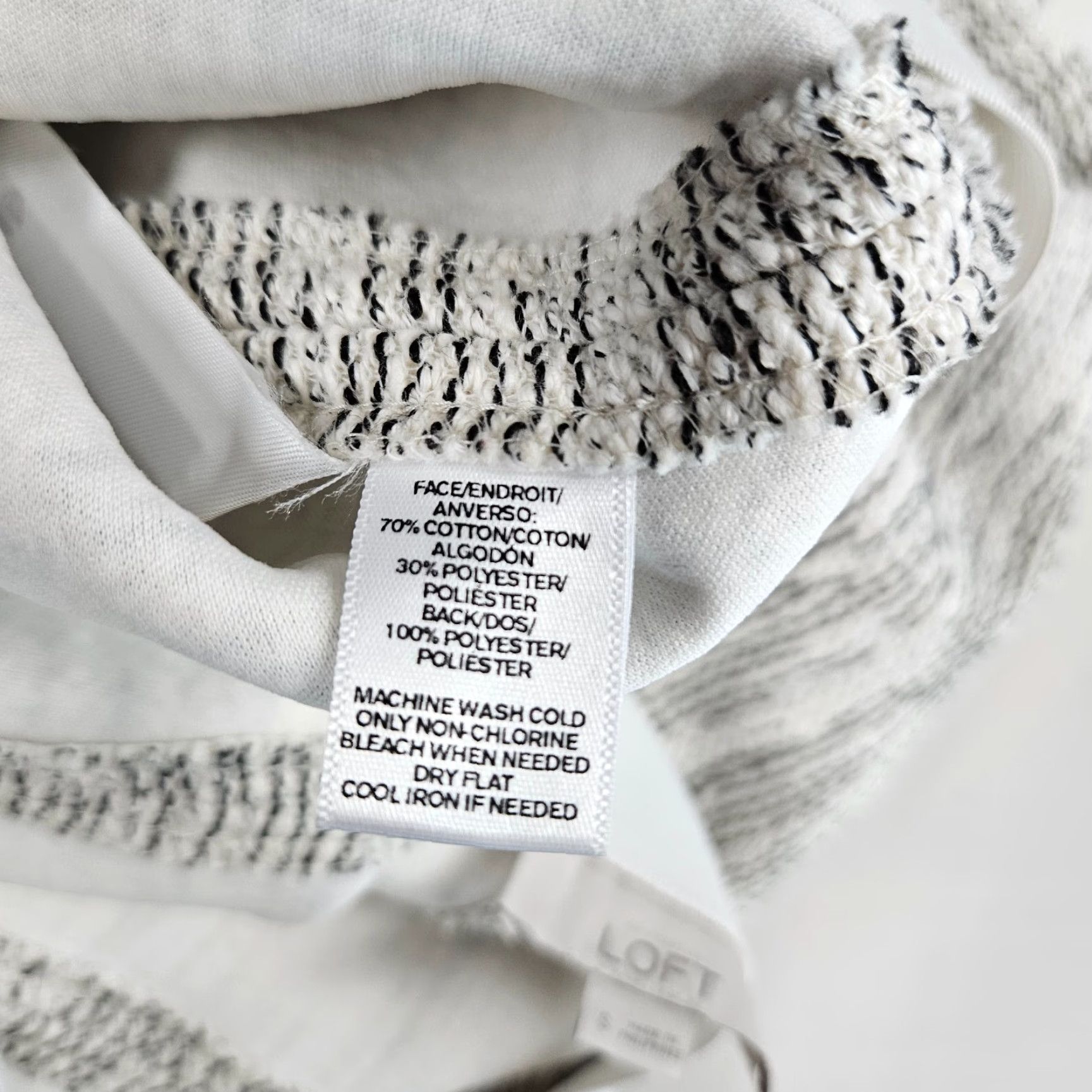 Loft LOFT Ann Taylor Womens Skirt Pull On Tweed Cotton Blend A-Line White Black Sz S Short Multicolor Size 28" / US 6 / IT 42 - 3 Thumbnail