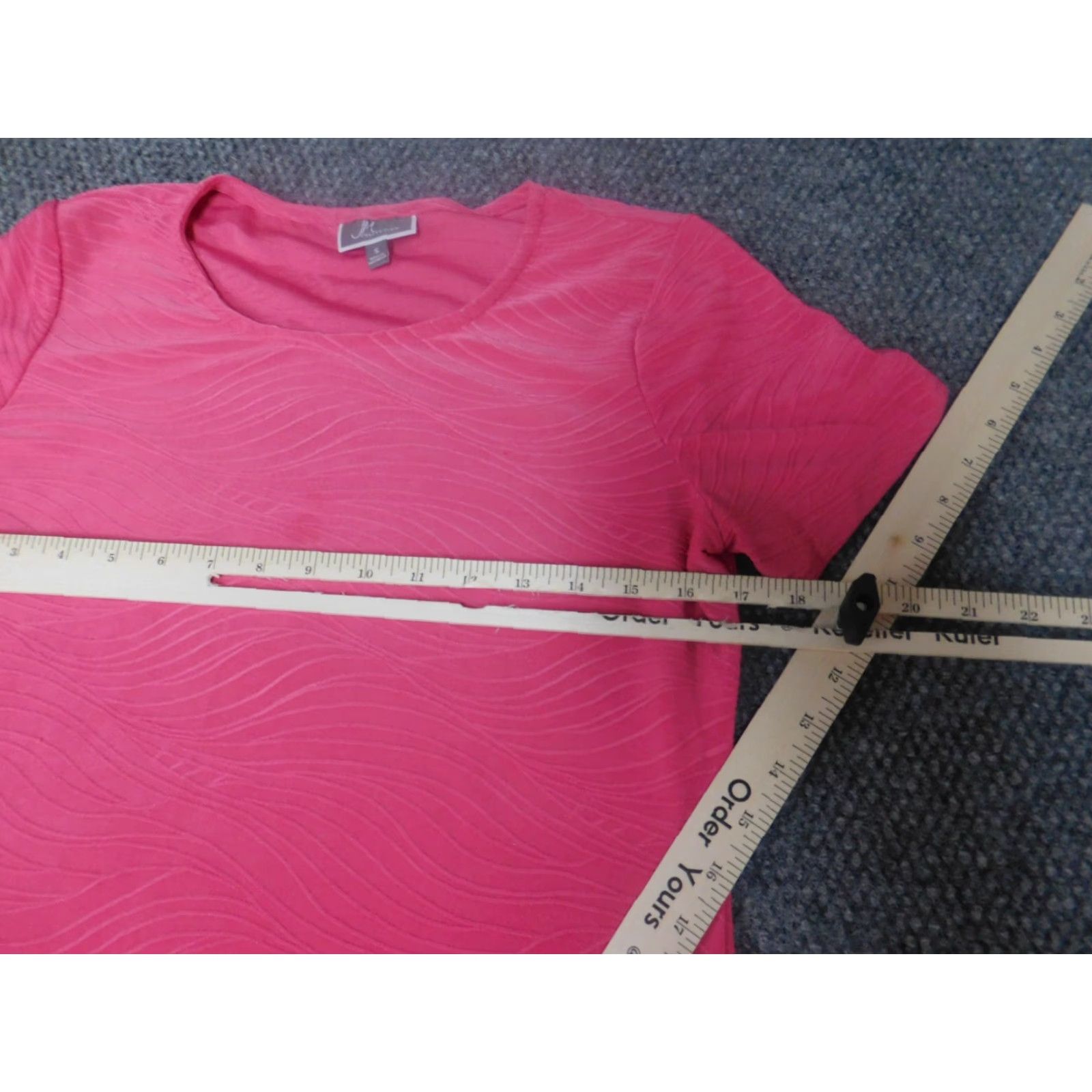 JM Collection JM Collection Shirt Womens Small Pink Polyester Stretch Crew Neck Pullover Casual Blouse Size S / US 4 / IT 40 - 6 Thumbnail