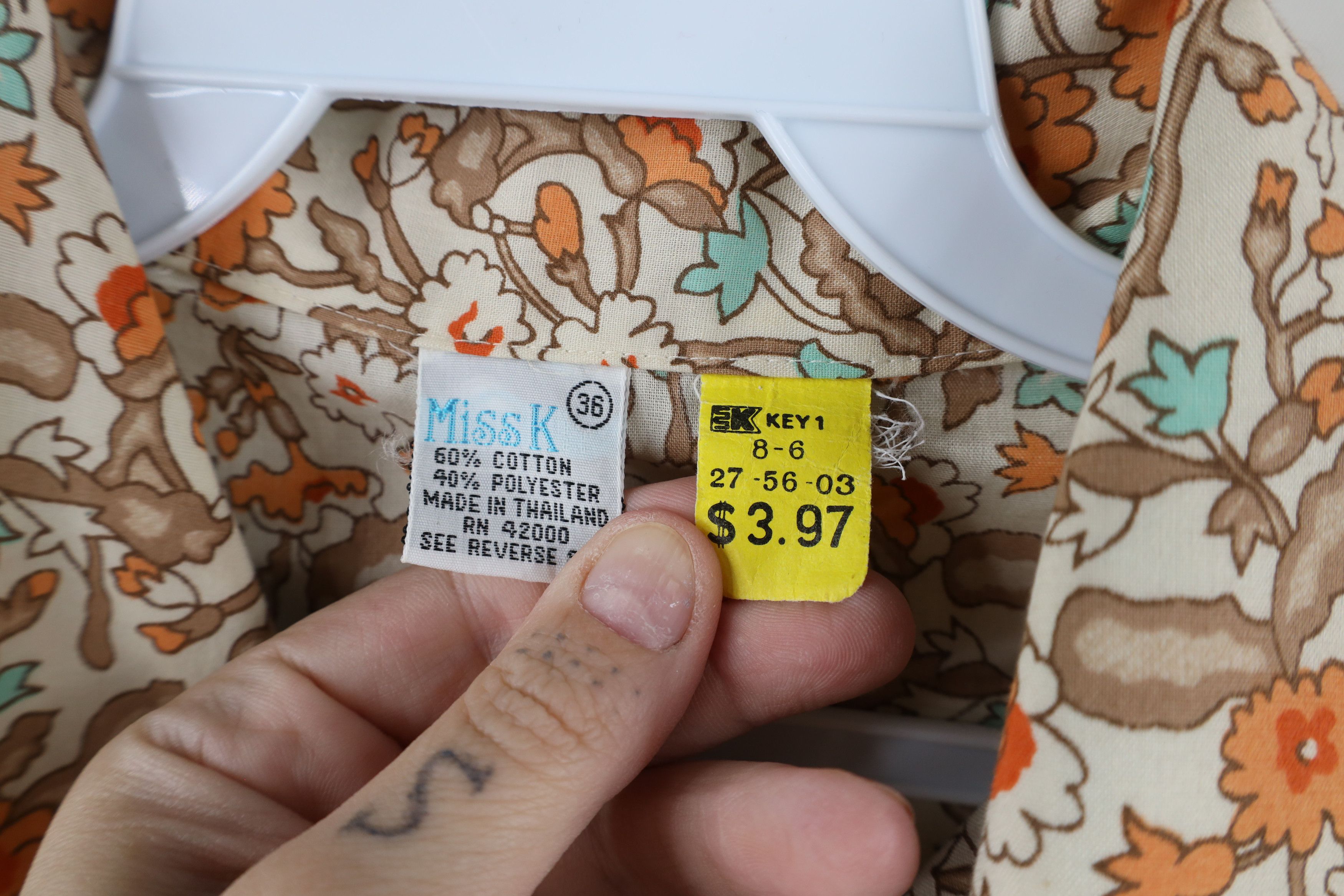 Vintage Deadstock Vintage 60s 70s Streetwear Flower Button Shirt Size XS / US 0-2 / IT 36-38 - 4 Thumbnail