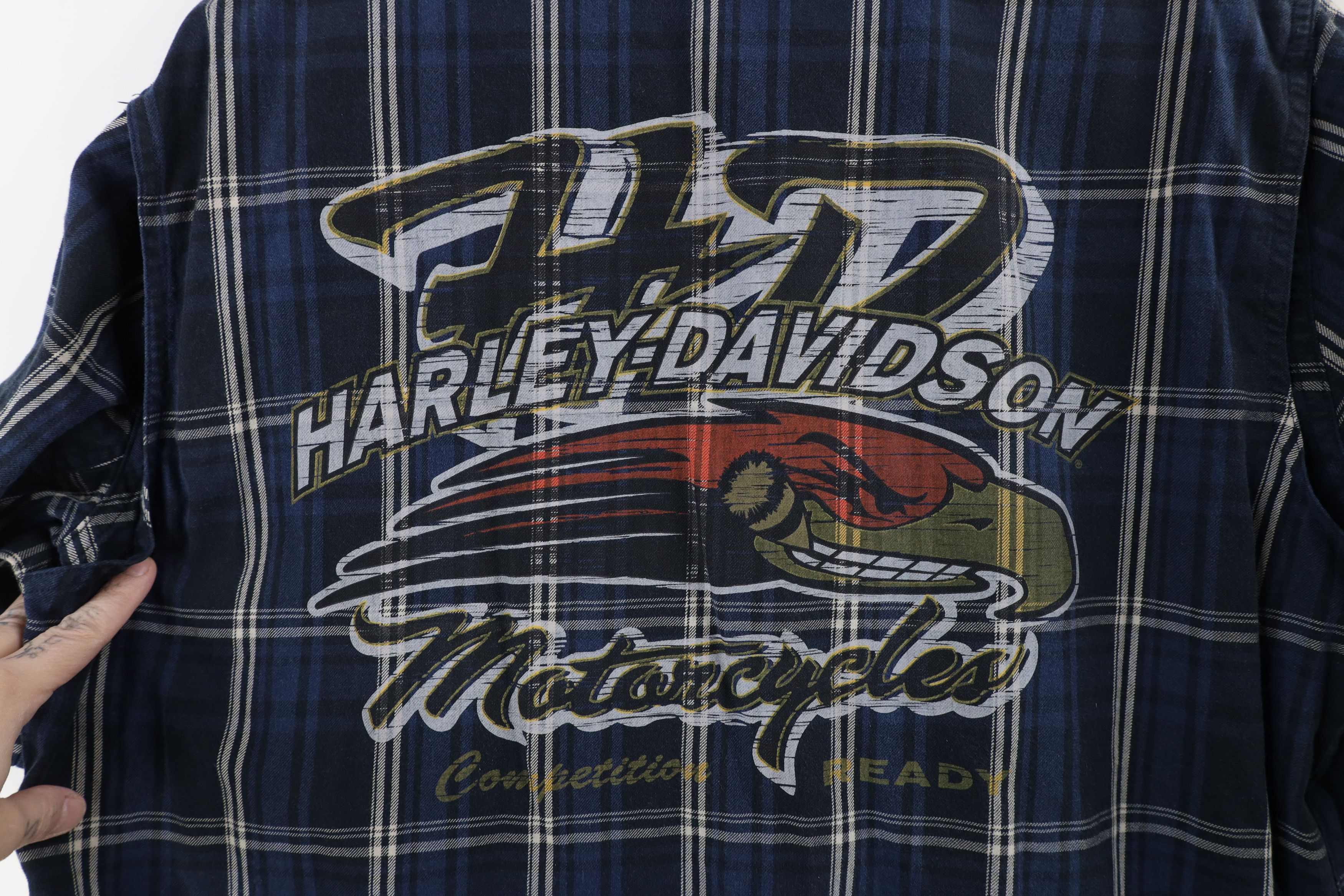 Harley Davidson × Vintage Vintage Y2K Harley Davidson Spell Short Sleeve Button Shirt Size US L / EU 52-54 / 3 - 9 Thumbnail