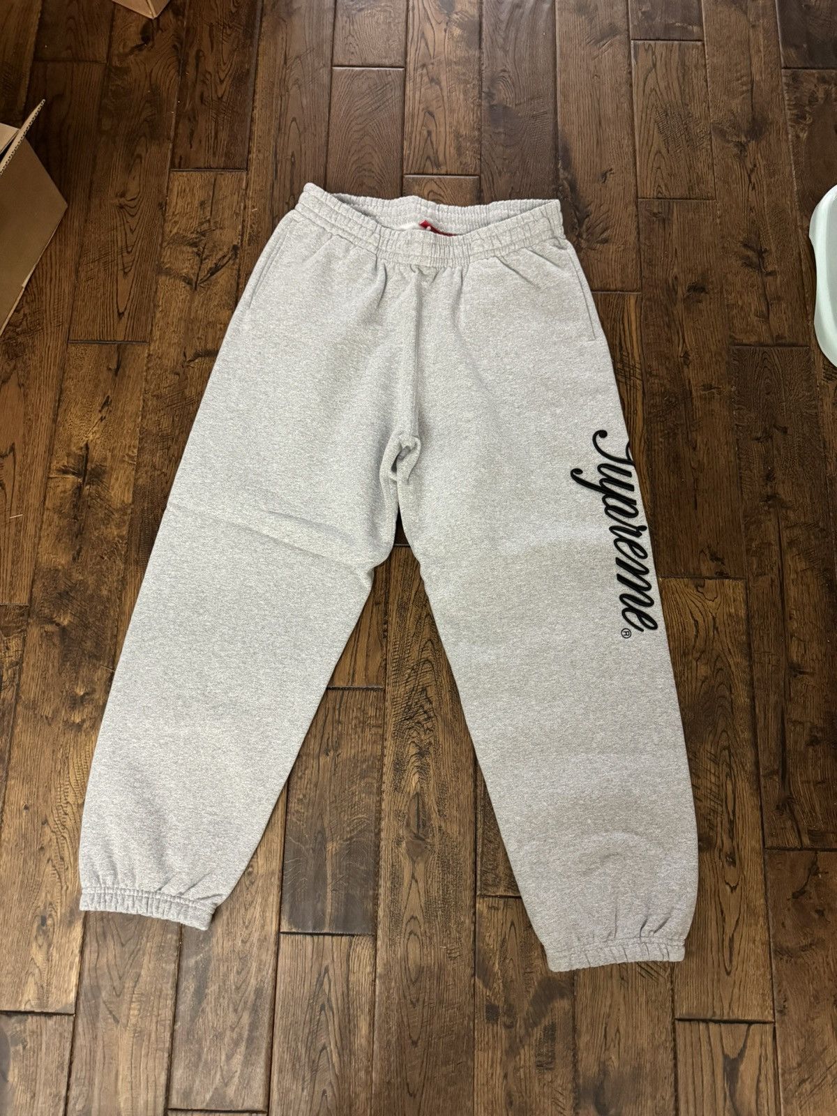 Supreme Raised Script Sweatpants (L) | Grailed