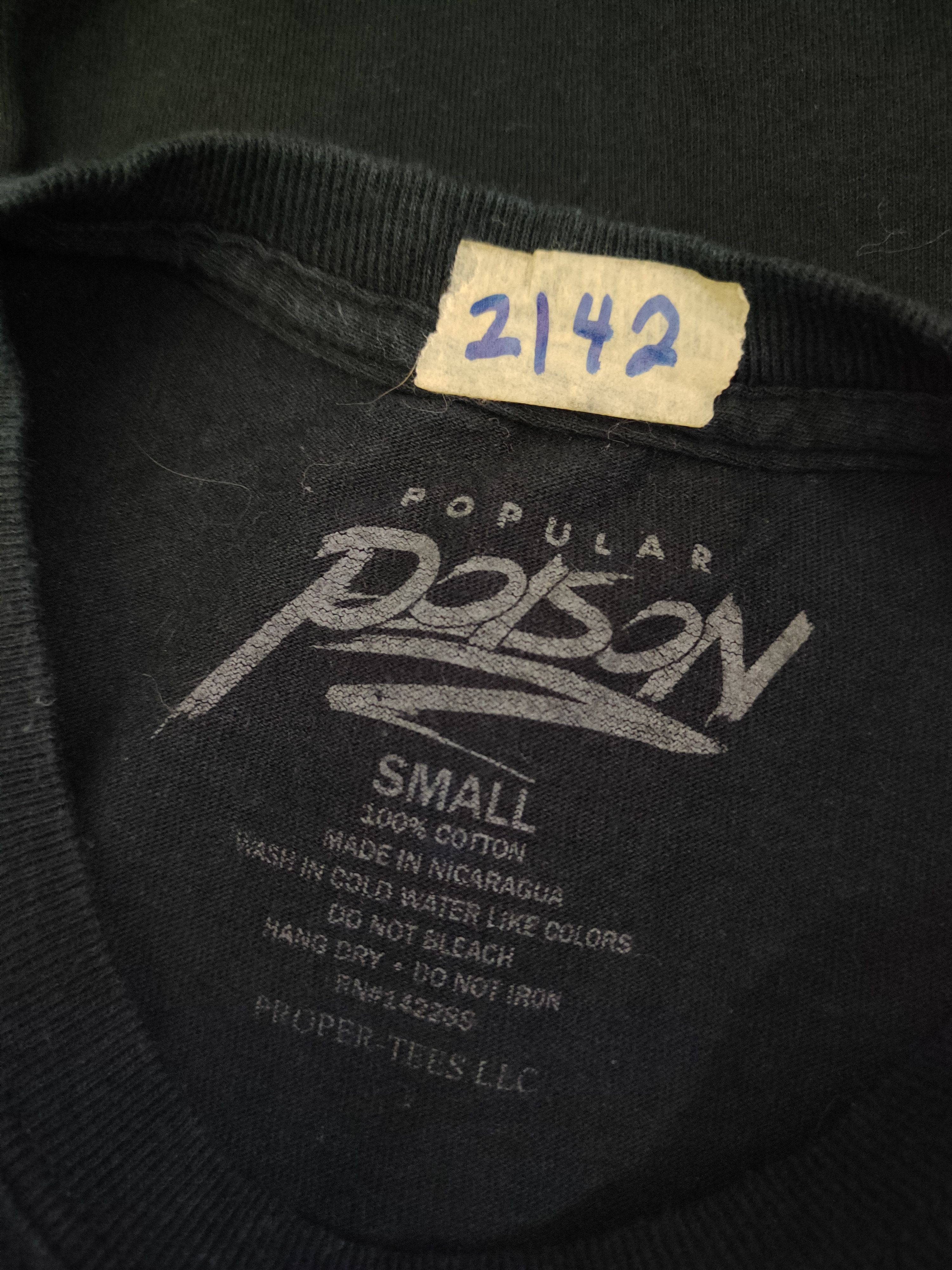 Band Tees DL Popular Poison Navy Short Sleeve T-shirt #2142 Size US S / EU 44-46 / 1 - 11 Thumbnail