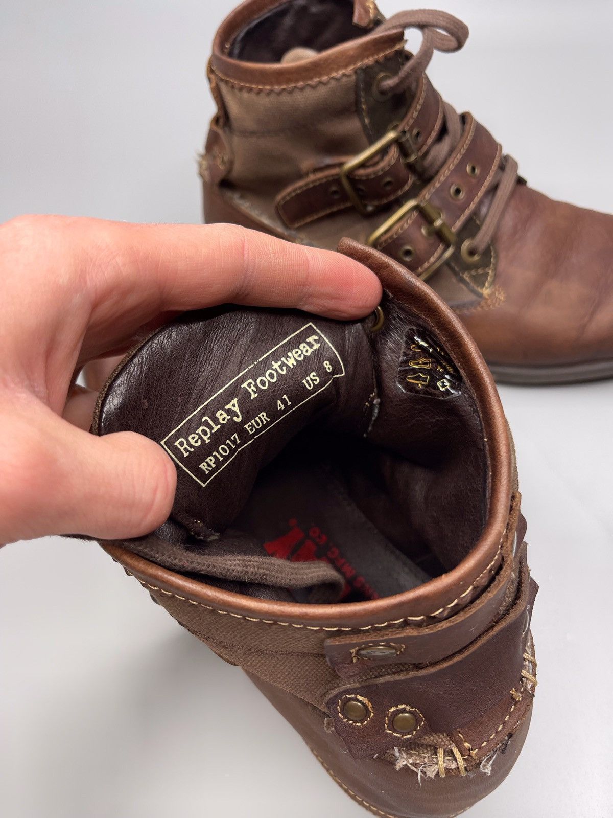 Japanese Brand × Replay Vintage Replay Leather Boots Avant-Garde Size US 8 / EU 41 - 7 Thumbnail