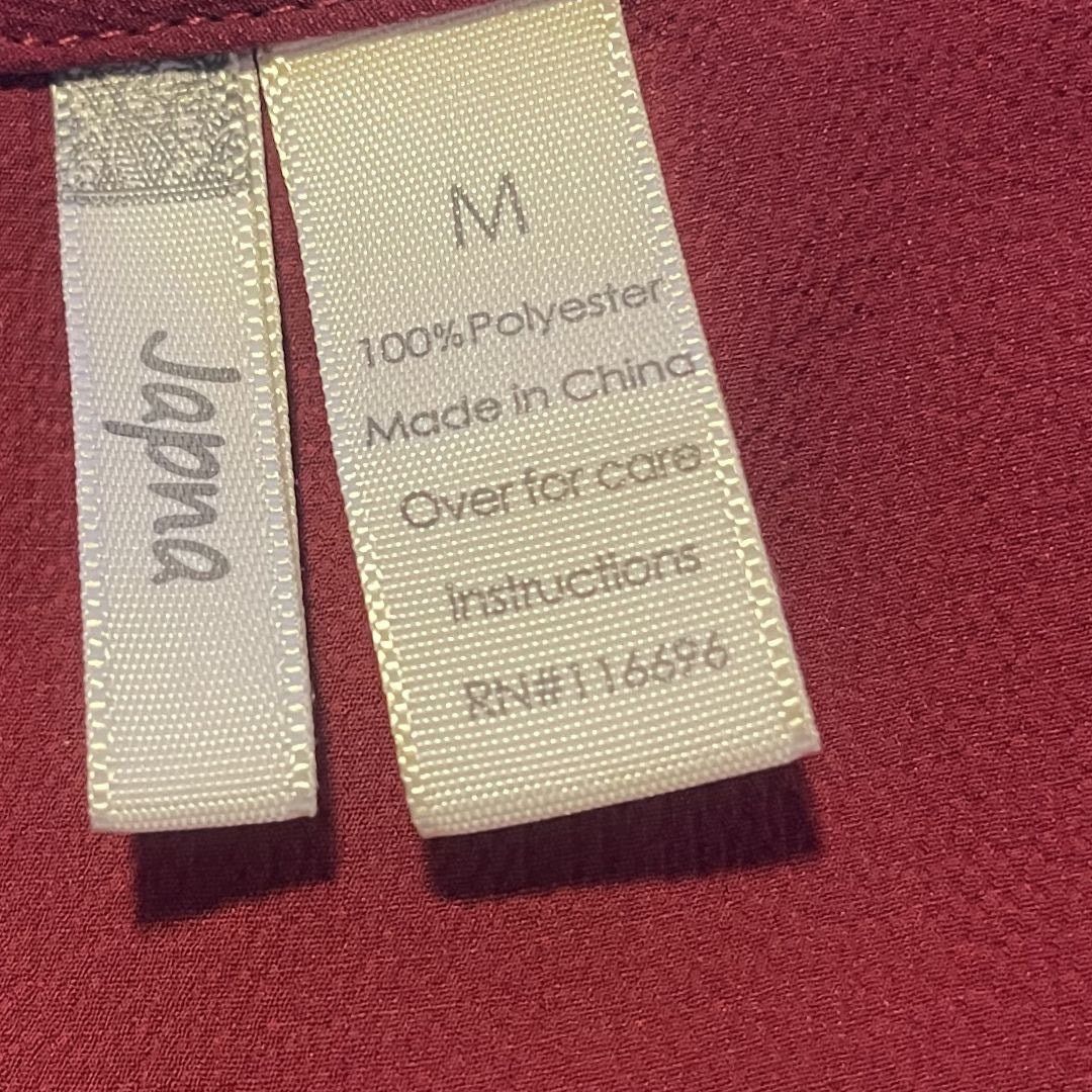 Other Burgundy Wrap Tie Crop Deep V-Neck Blouse SZ M Dressy Chic Size M / US 6-8 / IT 42-44 - 5 Thumbnail