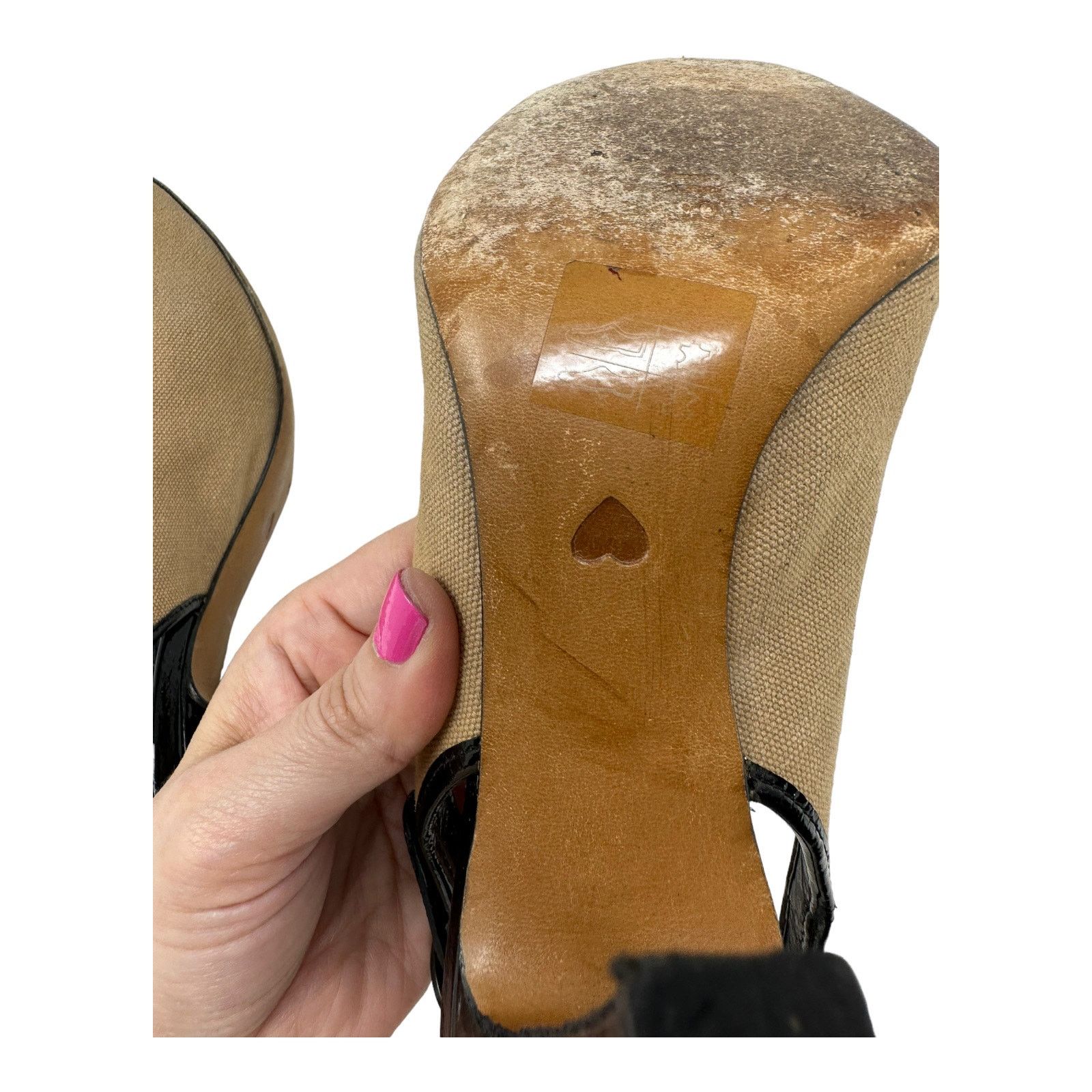 Moschino Moschino peep toes sling back heels size 39 US8 Size US 8 / IT 38 - 3 Thumbnail
