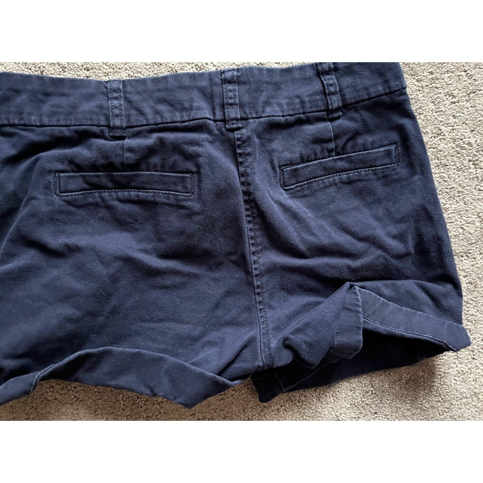 J.Crew VINTAGE J.CREW Women's Chino Shorts Size 2 Adult Navy Blue 5" Stretch Size 26" / US 2 / IT 38 - 2 Thumbnail