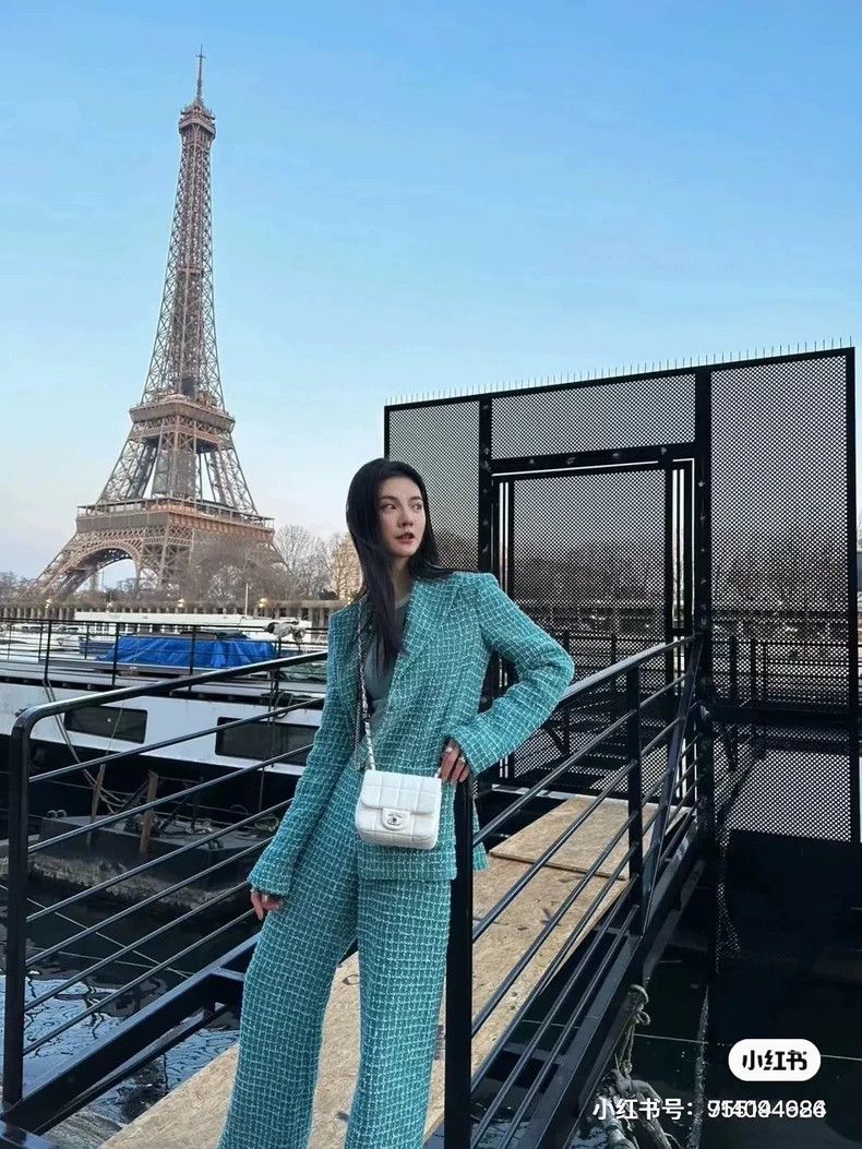 Chanel Chanel 23P Lake Blue Tweed Glazed Buckle Wide-leg Pants Size 25" / US 0 / IT 36 - 8 Thumbnail