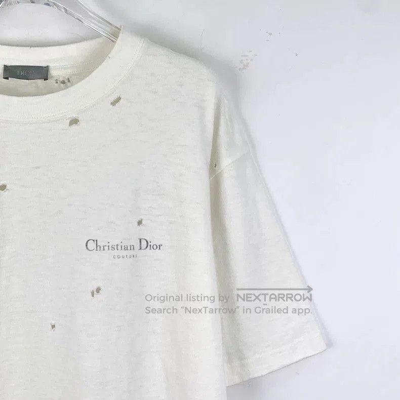 Dior Dior White Distressed Logo Print T. Size US M / EU 48-50 / 2 - 3 Thumbnail