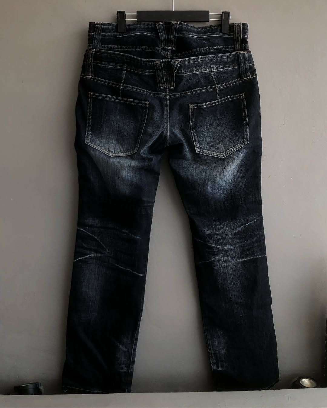 Japanese Brand × PPFM × Seditionaries PPFM Double Waist Distressed Denim Punk Style Blue Size US 35 - 4 Thumbnail