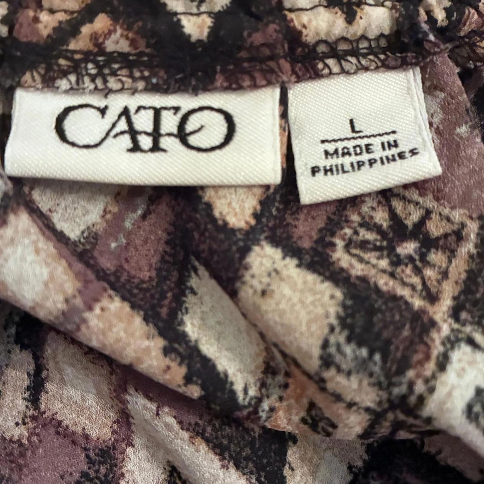 Cartoon Network Cato Fashions Black, White, and Brown Patchwork Print blouse Size L / US 10 / IT 46 - 2 Thumbnail
