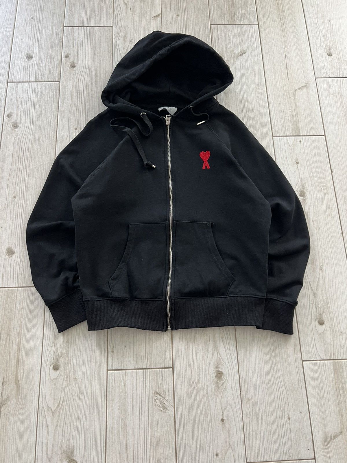 AMI Ami Paris Zip Hoodie Black Medium Size US M / EU 48-50 / 2 - 8 Thumbnail