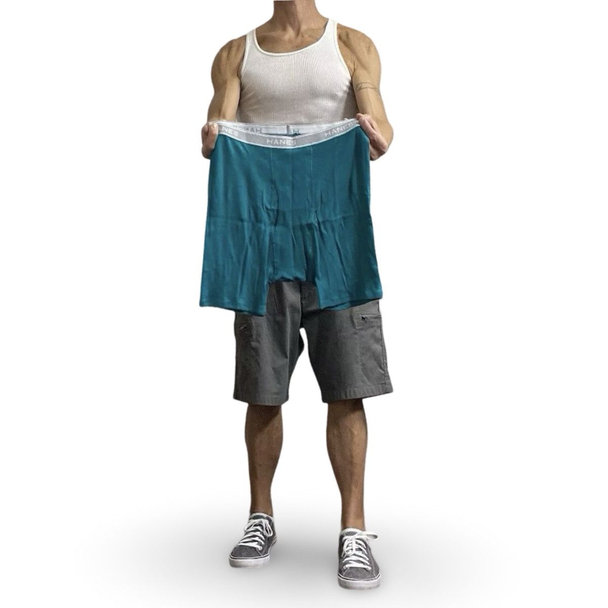 Hanes Hanes Teal / Gray Men’s Underwear Boxer Briefs Size Large Size 36 - 2 Thumbnail