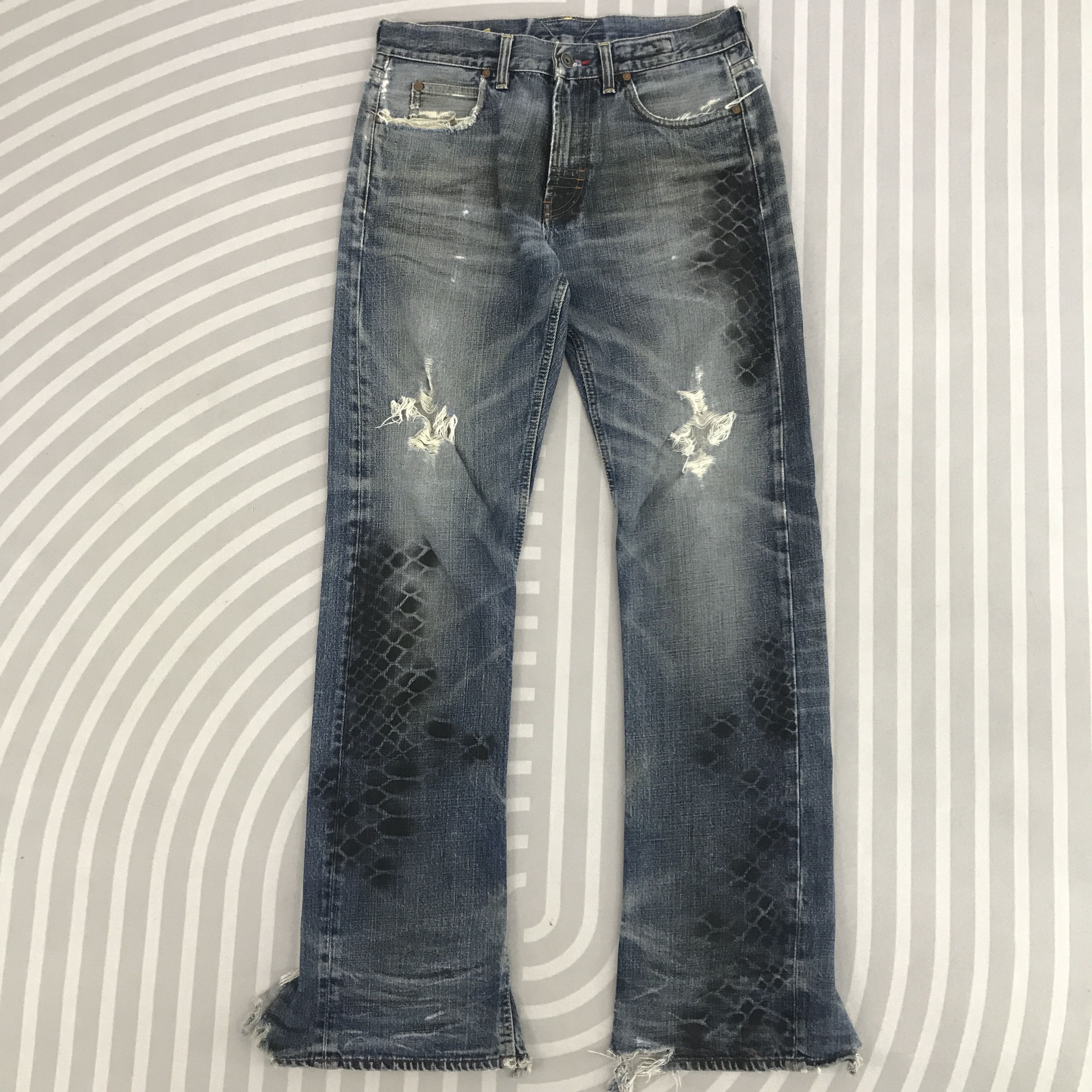 Japanese Brand × Vintage Flare meltin'pot Maia ripped Distressed Bootcut Denim jeans Size US 30 / EU 46 - 1 Thumbnail
