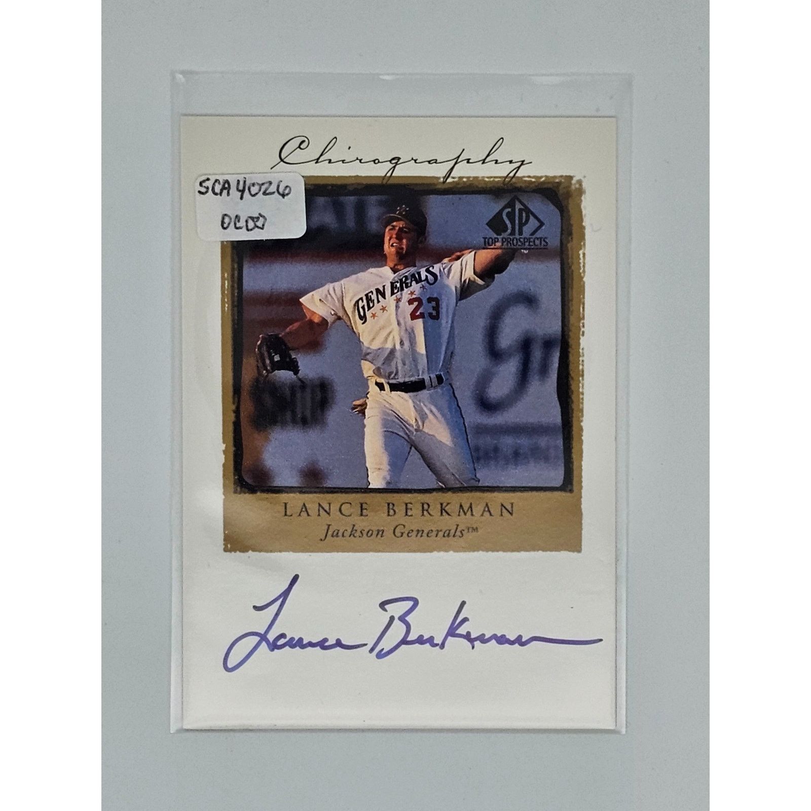 MLB 1998 SP Top Prospects Lance Berkman Chirography On-Card Auto Size ONE SIZE - 1 Thumbnail