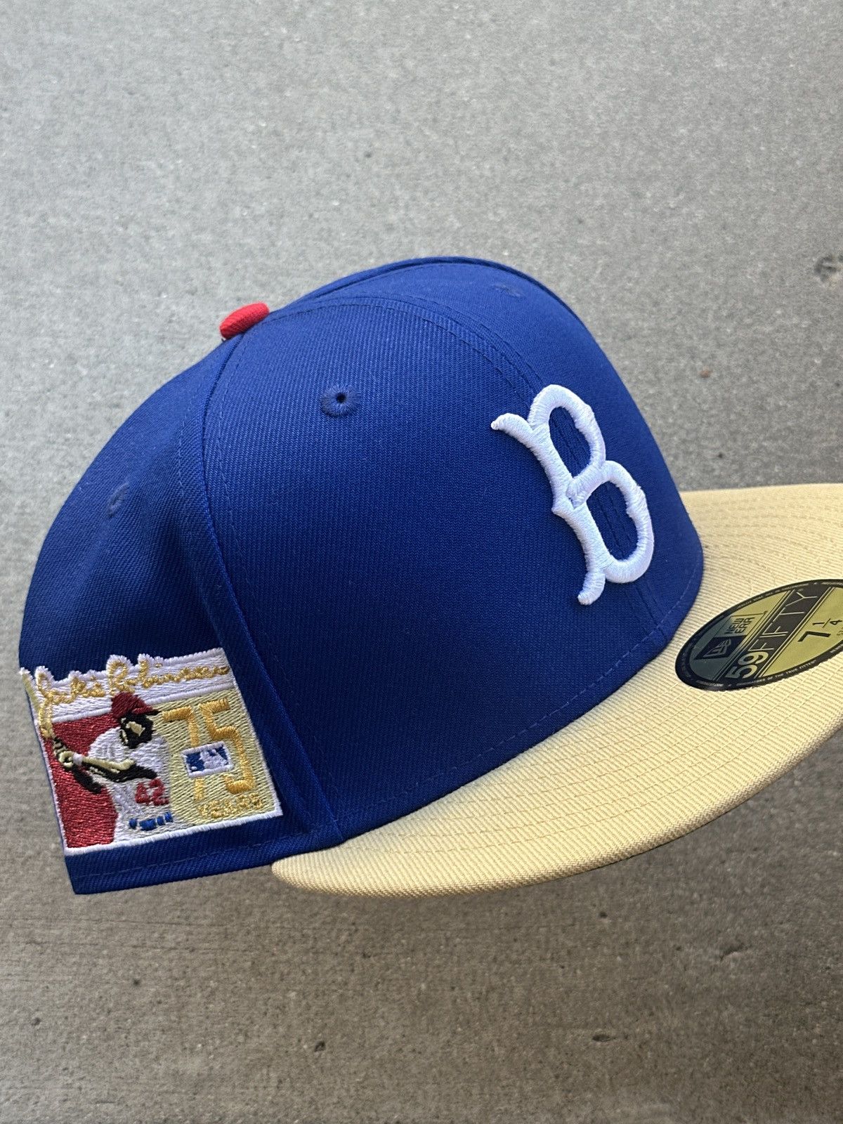 Brooklyn Dodgers Jackie Robinson Two Tone Fitted Hat 1/4