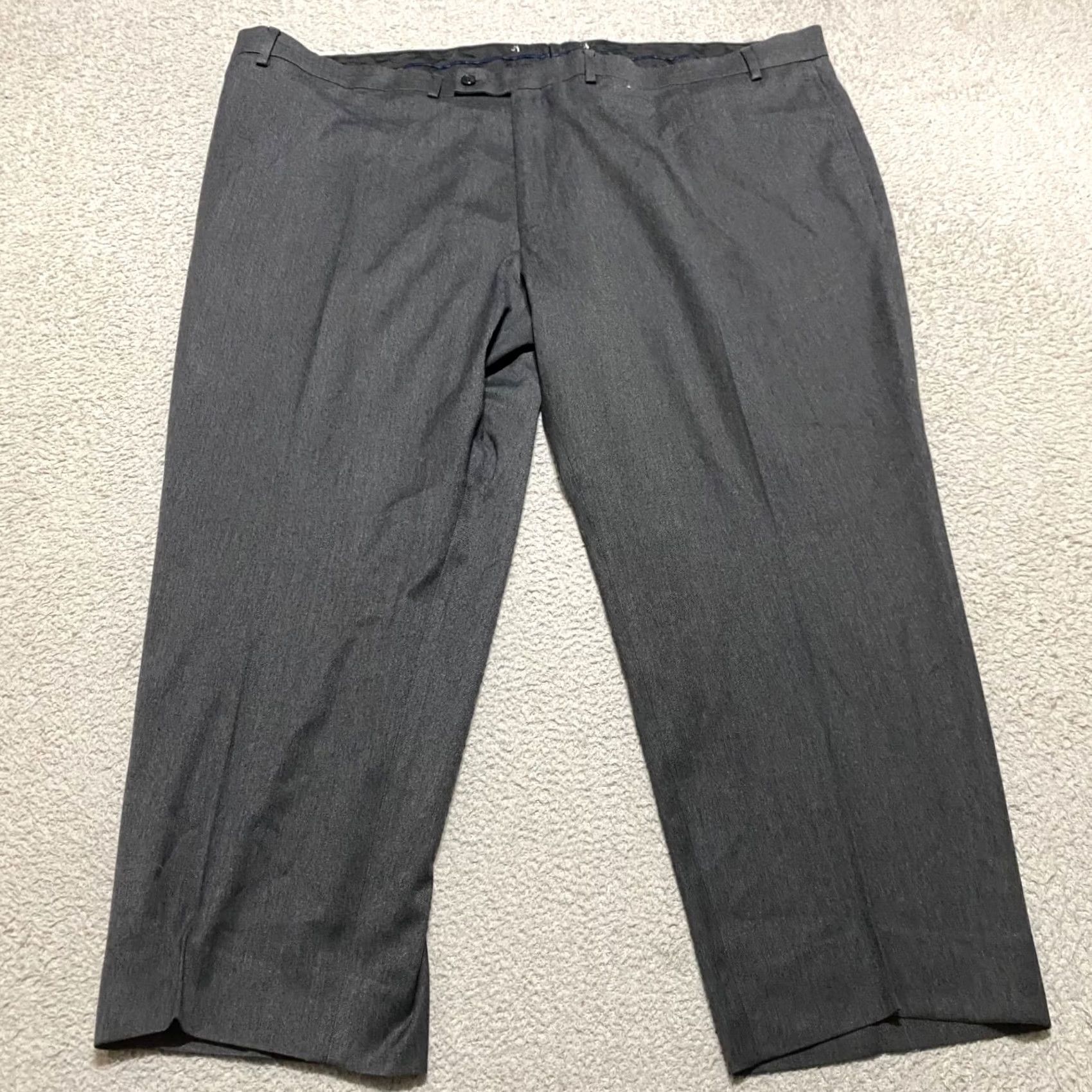 Ralph Lauren Lauren Ralph Lauren Mens Pants Dress Flat Front Gray 52x28 Straight Waist 50 Inseam 26 Regular Front Pocket Zipper Button Polyester Spandex Rayon Size US 36 / EU 52 - 2 Thumbnail