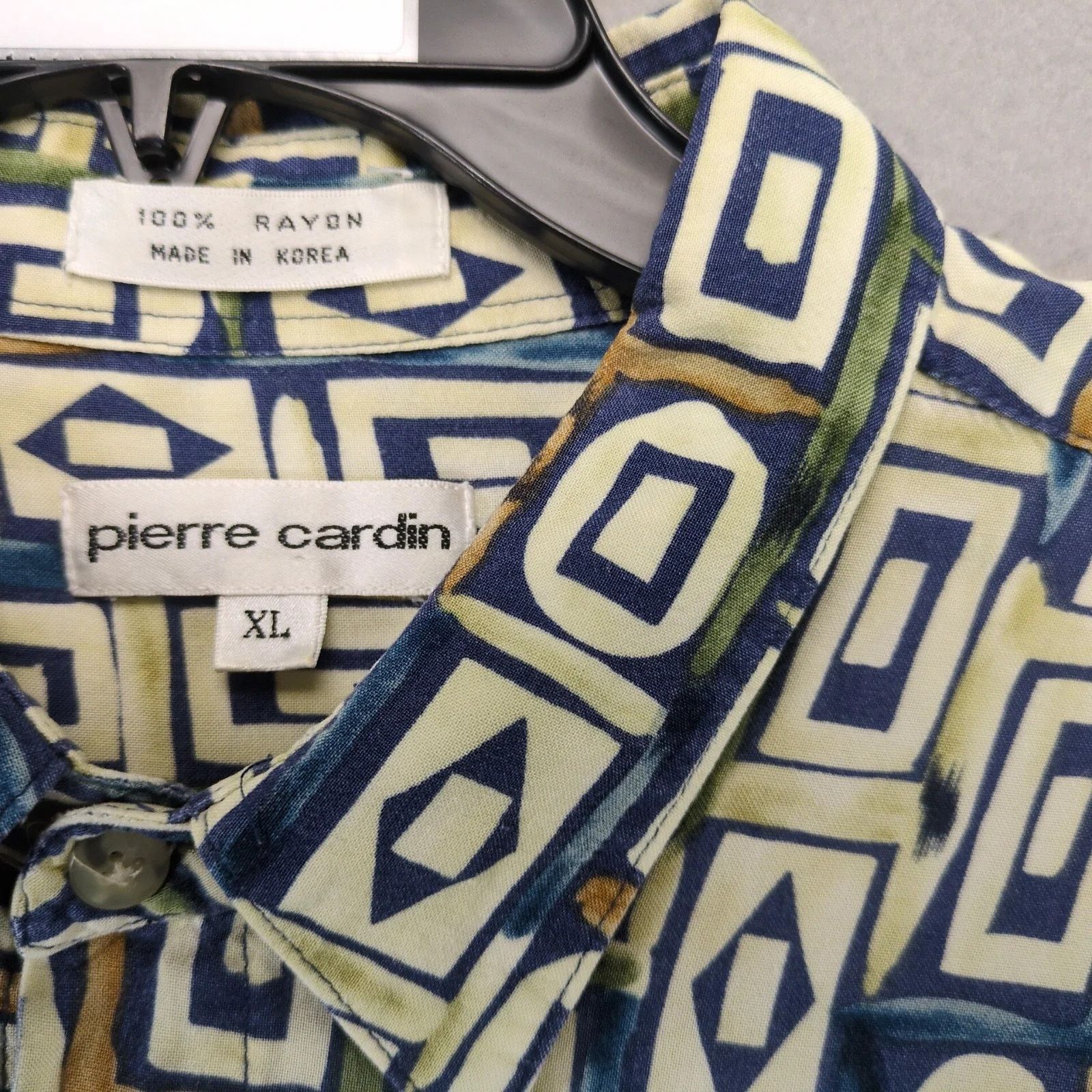 Pierre Cardin Vtg Pierre Cardin Tribal Geometric Shirt Men's XL Button Up Size US XL / EU 56 / 4 - 3 Thumbnail