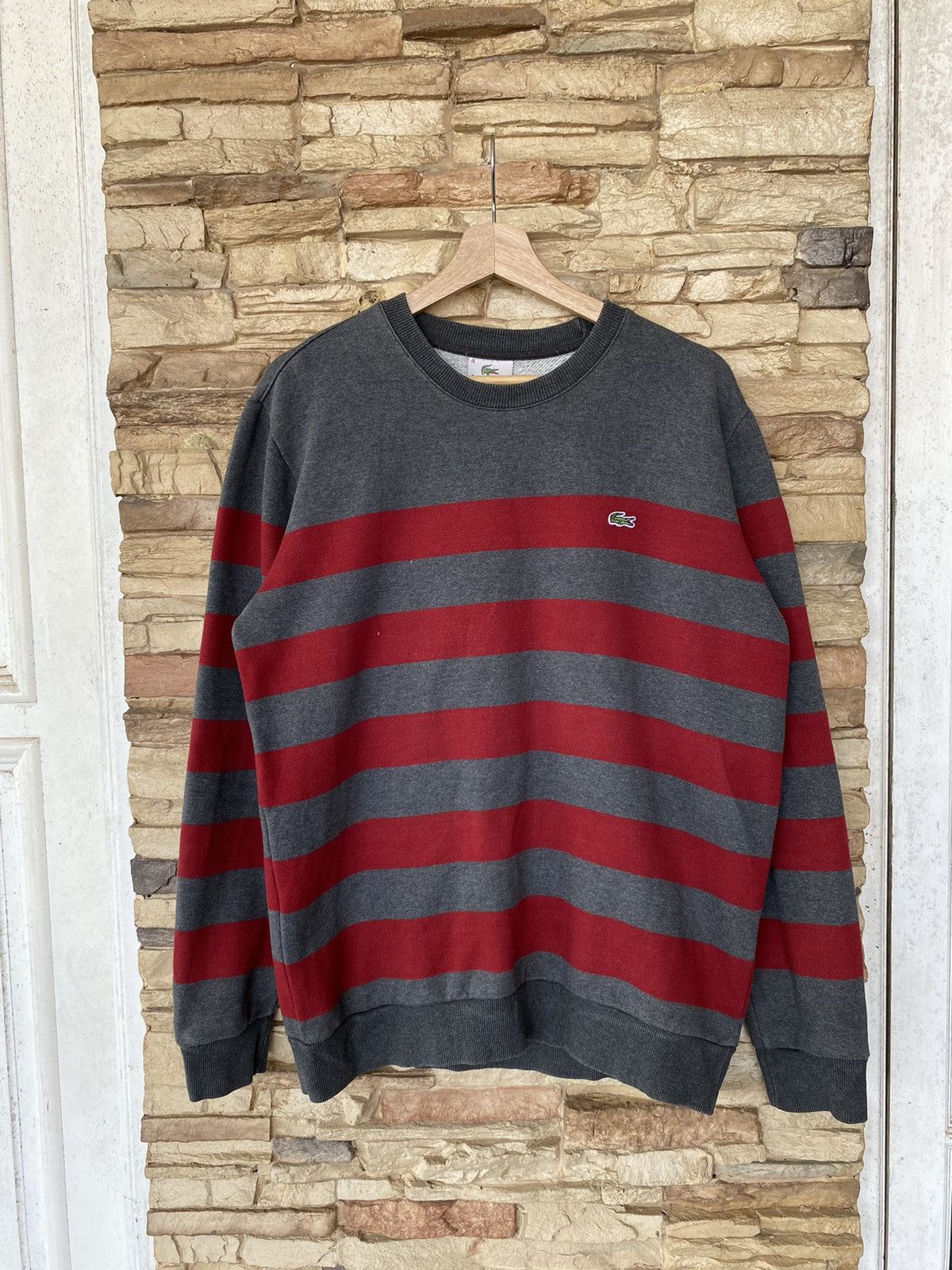 Vintage Vintage Lacoste Stripe Sweatshirt Size US L / EU 52-54 / 3 - 1 Thumbnail