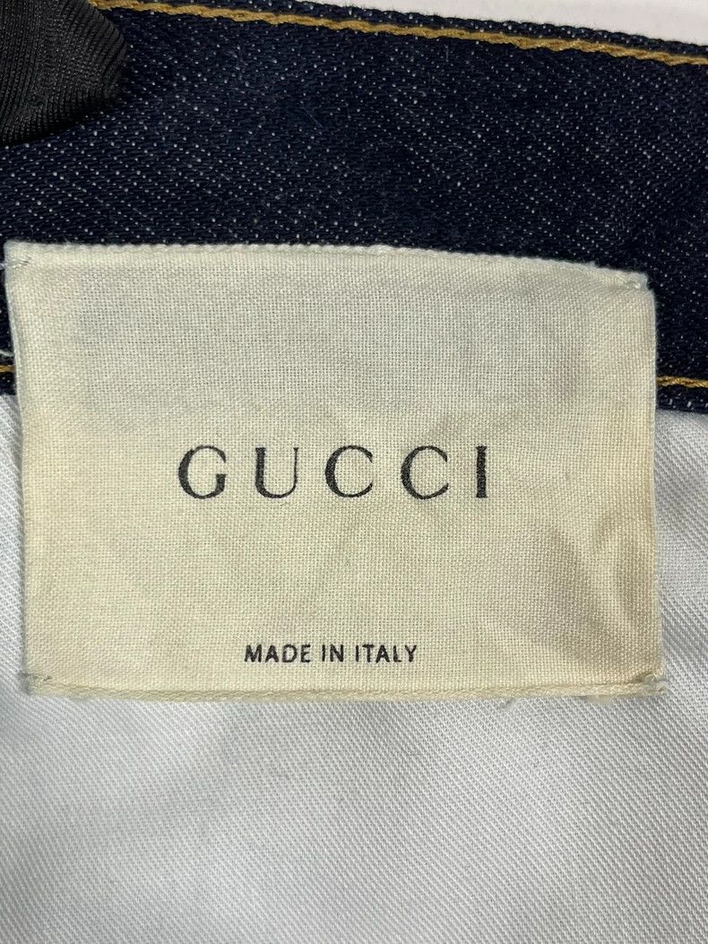 Gucci Dark blue pocket tiger head patch casual jeans 2502-N