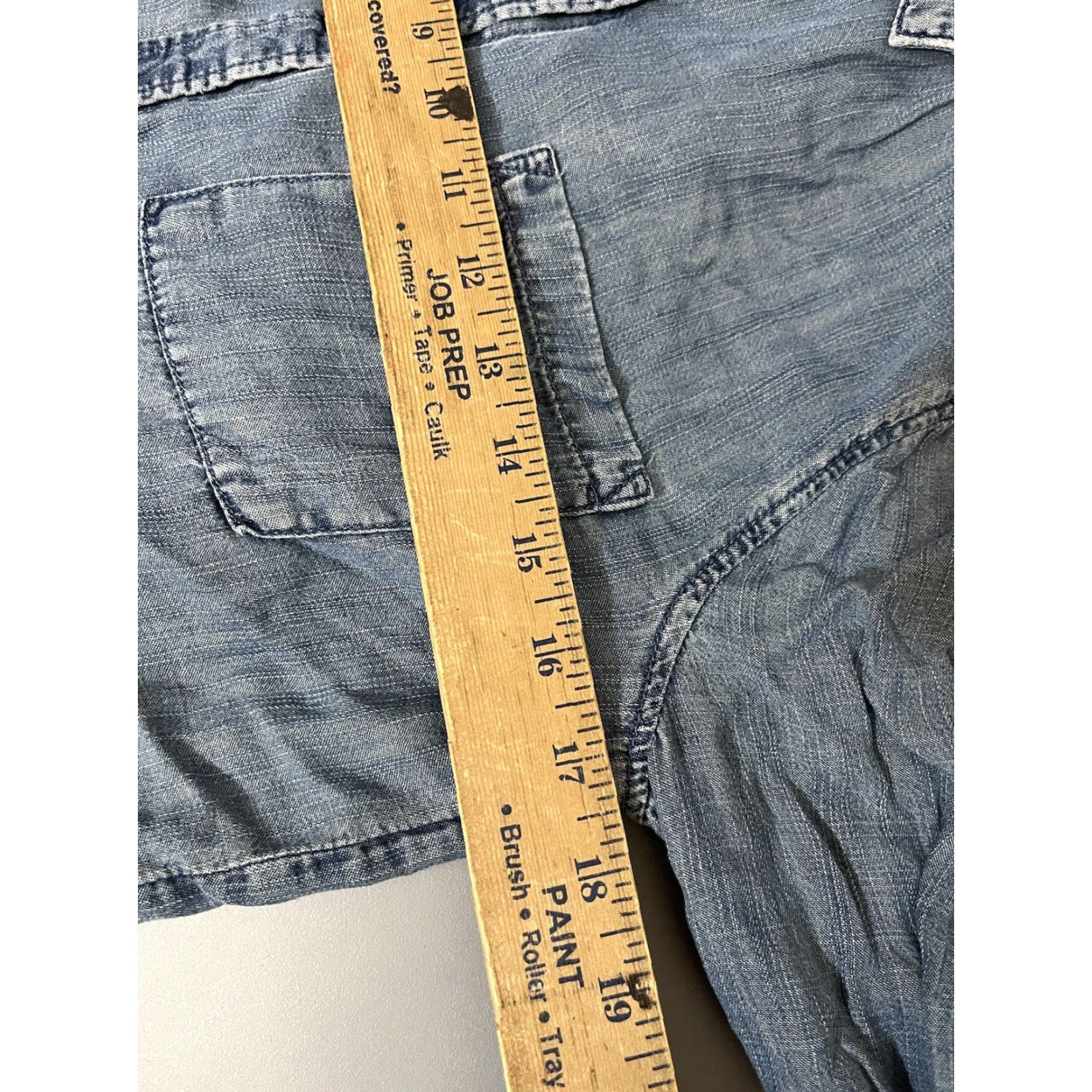 Banana Republic BANANA REPUBLIC Denim Blue XS Lyocell Button-Up Chambray Shirt Women Size XS / US 0-2 / IT 36-38 - 6 Thumbnail