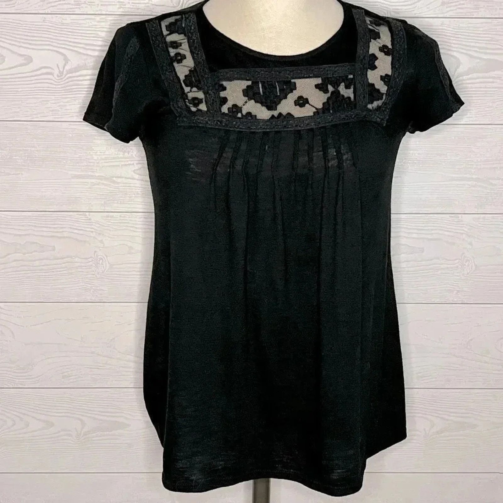 Other Mossimo black short sleeve babydoll top Size small Size S / US 4 / IT 40 - 1 Thumbnail