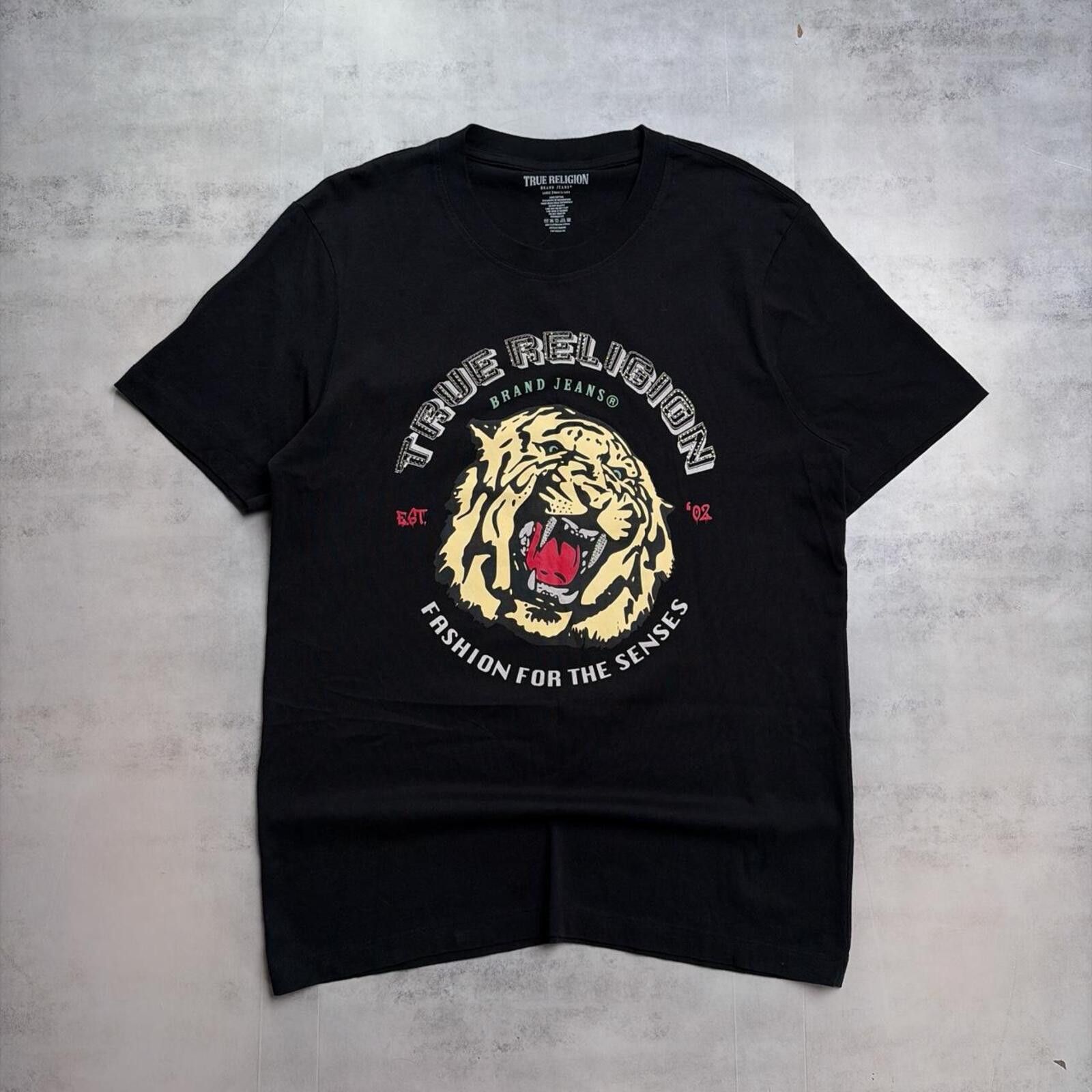 True Religion Y2K Black True Religion Grunge Tiger Skater T-Shirt Size US L / EU 52-54 / 3 - 1 Thumbnail