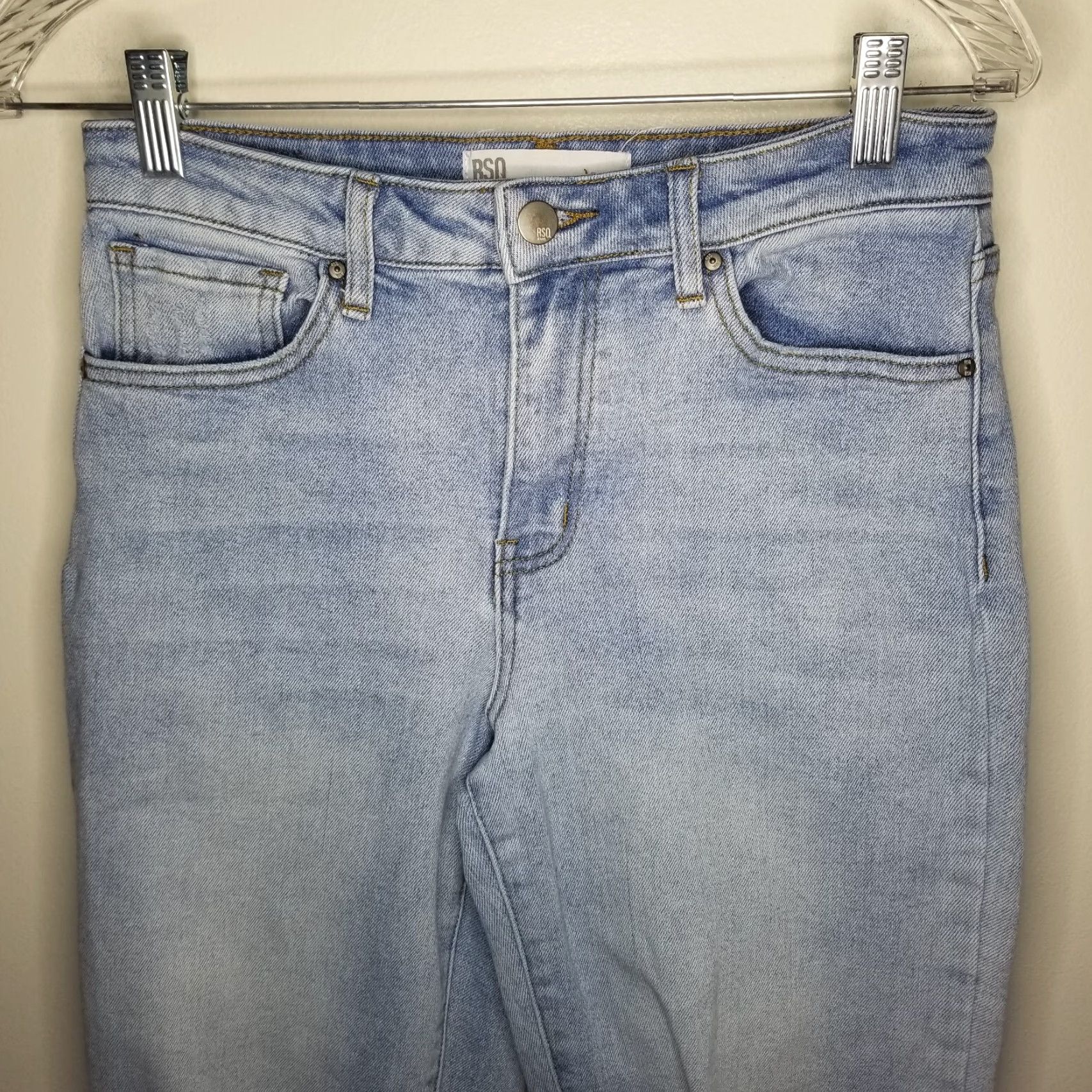 Rsq RSQ Jeans Womens Jeans Size 7 High Rise Straight Leg Blue Ripped Cutoff 28" Waist 26.5" Inseam Women Size 28" / US 6 / IT 42 - 2 Thumbnail