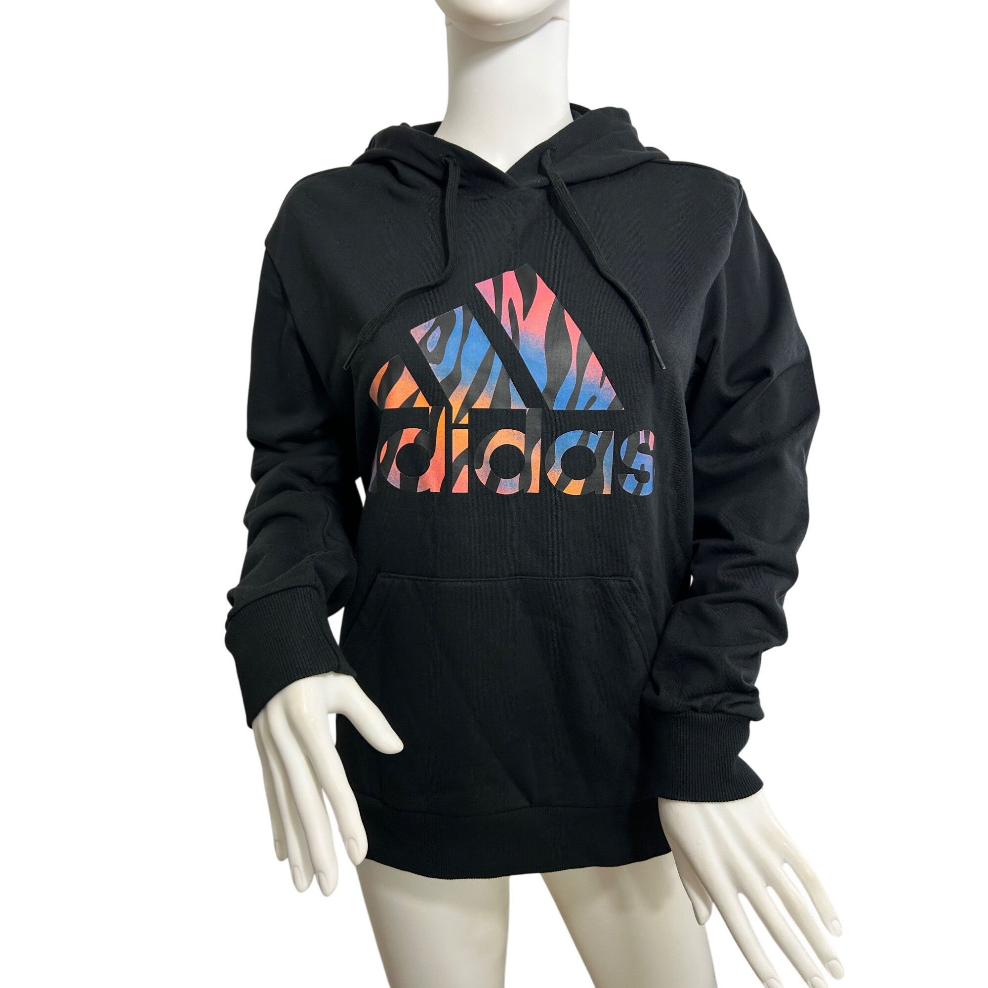 Adidas Adidas Women’s Hoodie Sweatshirt XS Black Animal Print Logo Size XS / US 0-2 / IT 36-38 - 1 Thumbnail