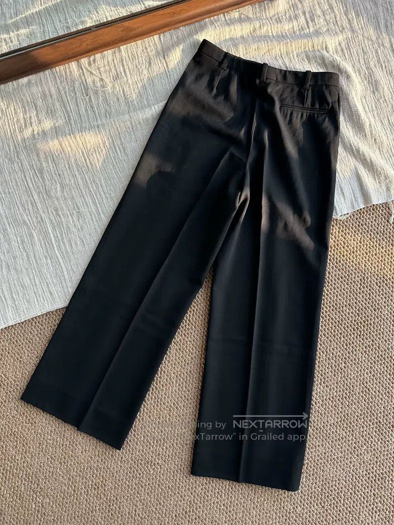 Hermes Hermes Fine Wool Crepe Wide Leg Casual Suit Pants, Black Size 24" / US 00 / IT 34 - 6 Thumbnail