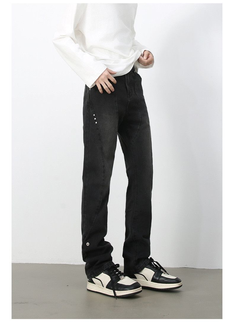 Japanese Brand × Jean American high street distressed loose rivet straight jeans Size US 32 / EU 48 - 4 Thumbnail