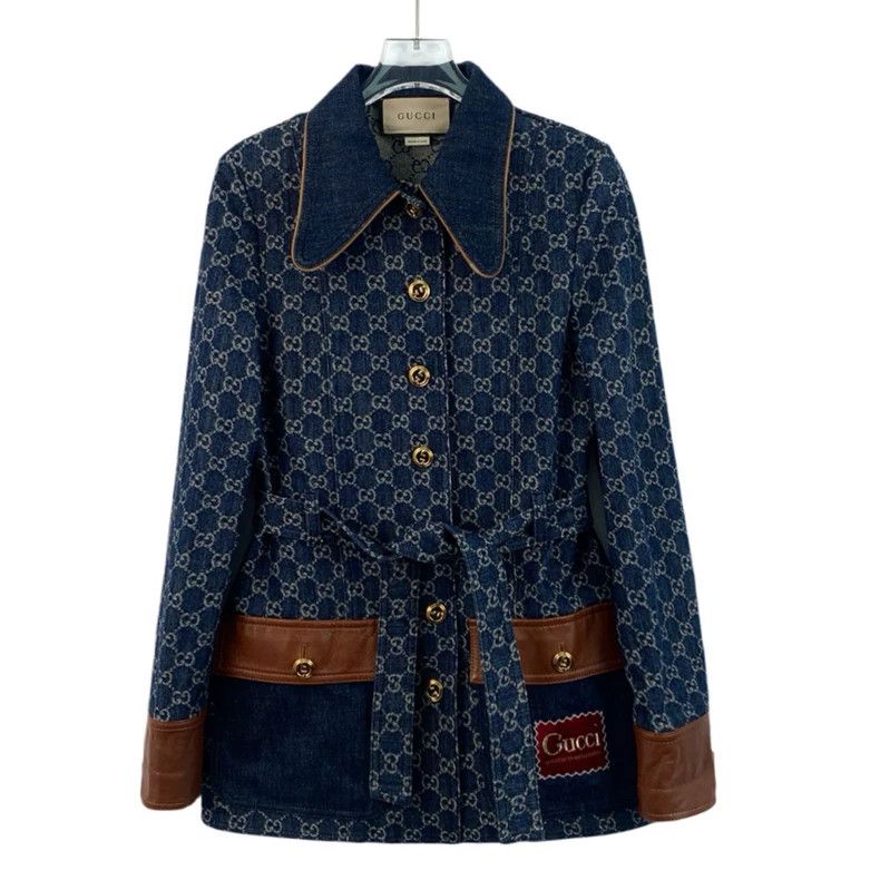 Gucci Gucci Logo Denim Long Sleeve Jacket-dmc Size US S / EU 44-46 / 1 - 1 Thumbnail