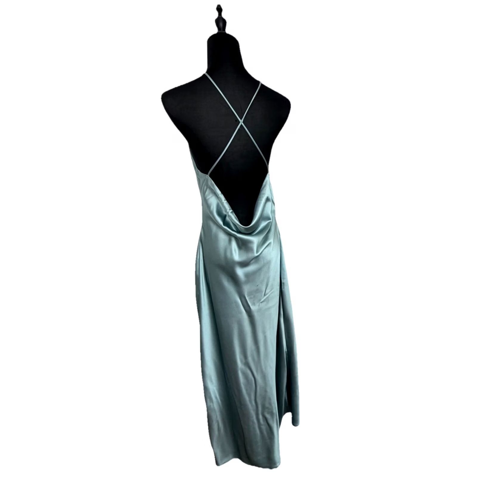 Zara Zara Satin Slip Dress Midi Blue Gray Size S Womens Size S / US 4 / IT 40 - 6 Thumbnail