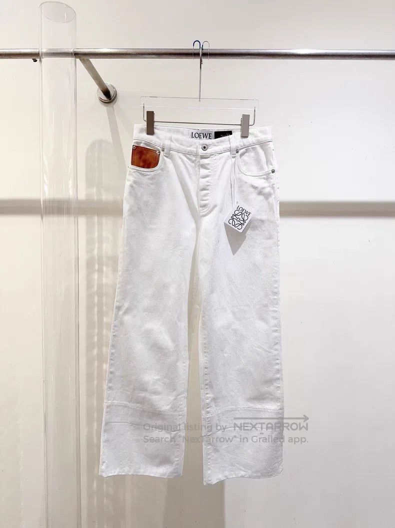 Loewe Loewe White Denim Pants Size 24" / US 00 / IT 34 - 1 Thumbnail