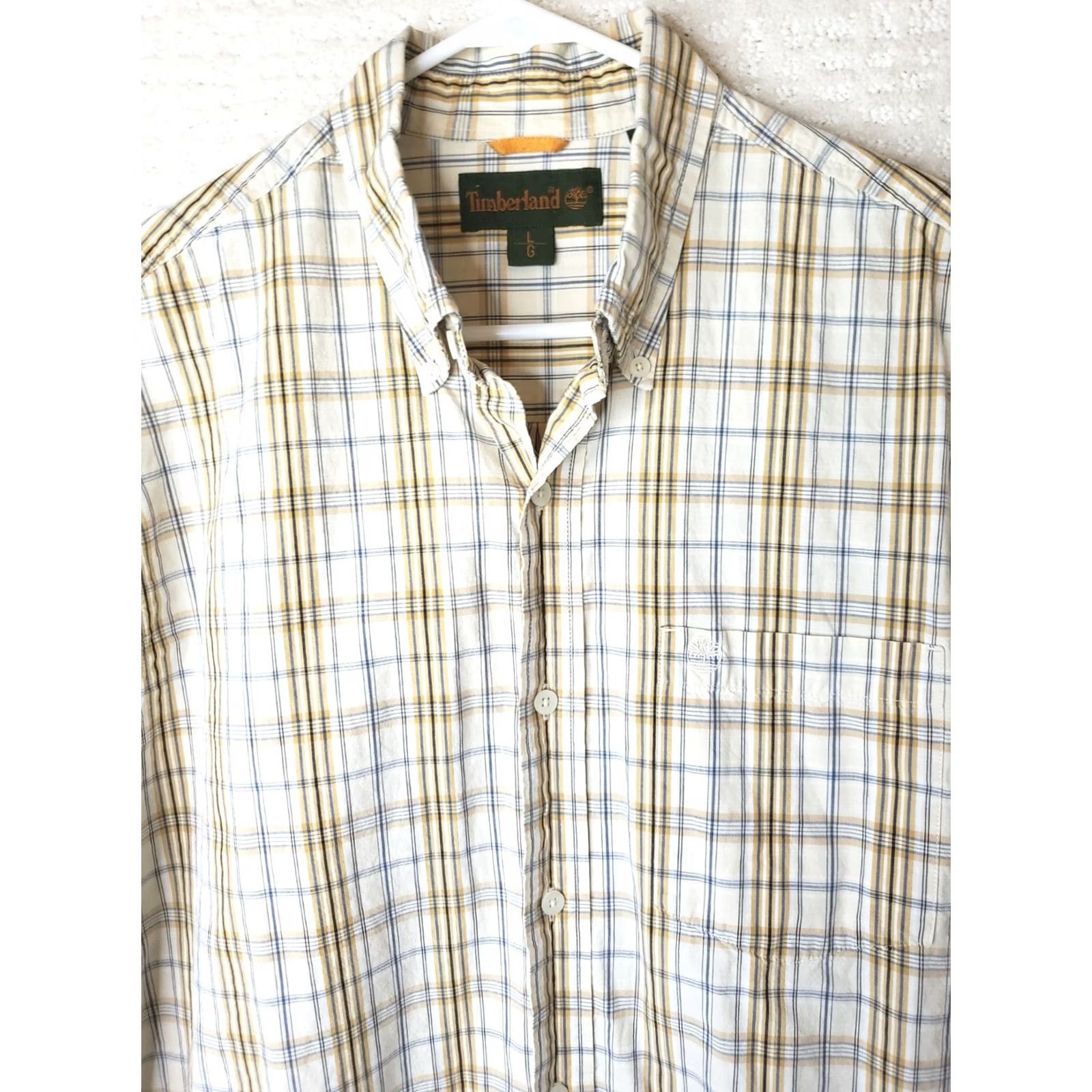 Timberland Timberland Shirt Mens L White Yellow Blue Plaid Button-Front Long Sleeve Casual Workwear Vintage: No Size US L / EU 52-54 / 3 - 3 Thumbnail
