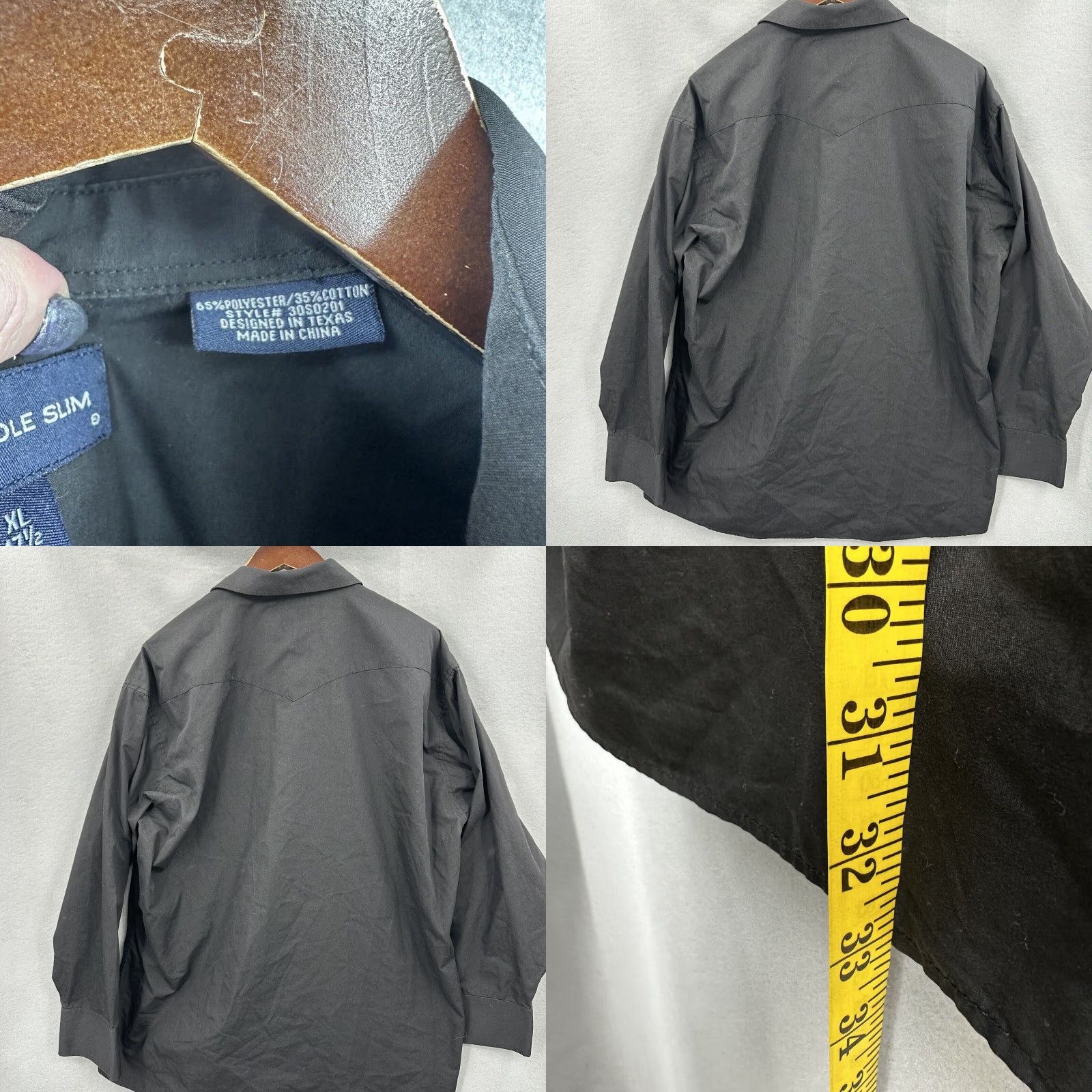 Vintage Panhandle Slim Men’s Shirt XL Black Western Button-Up 90s Cowboy Rockabilly Y2K Casual Size US XL / EU 56 / 4 - 8 Thumbnail