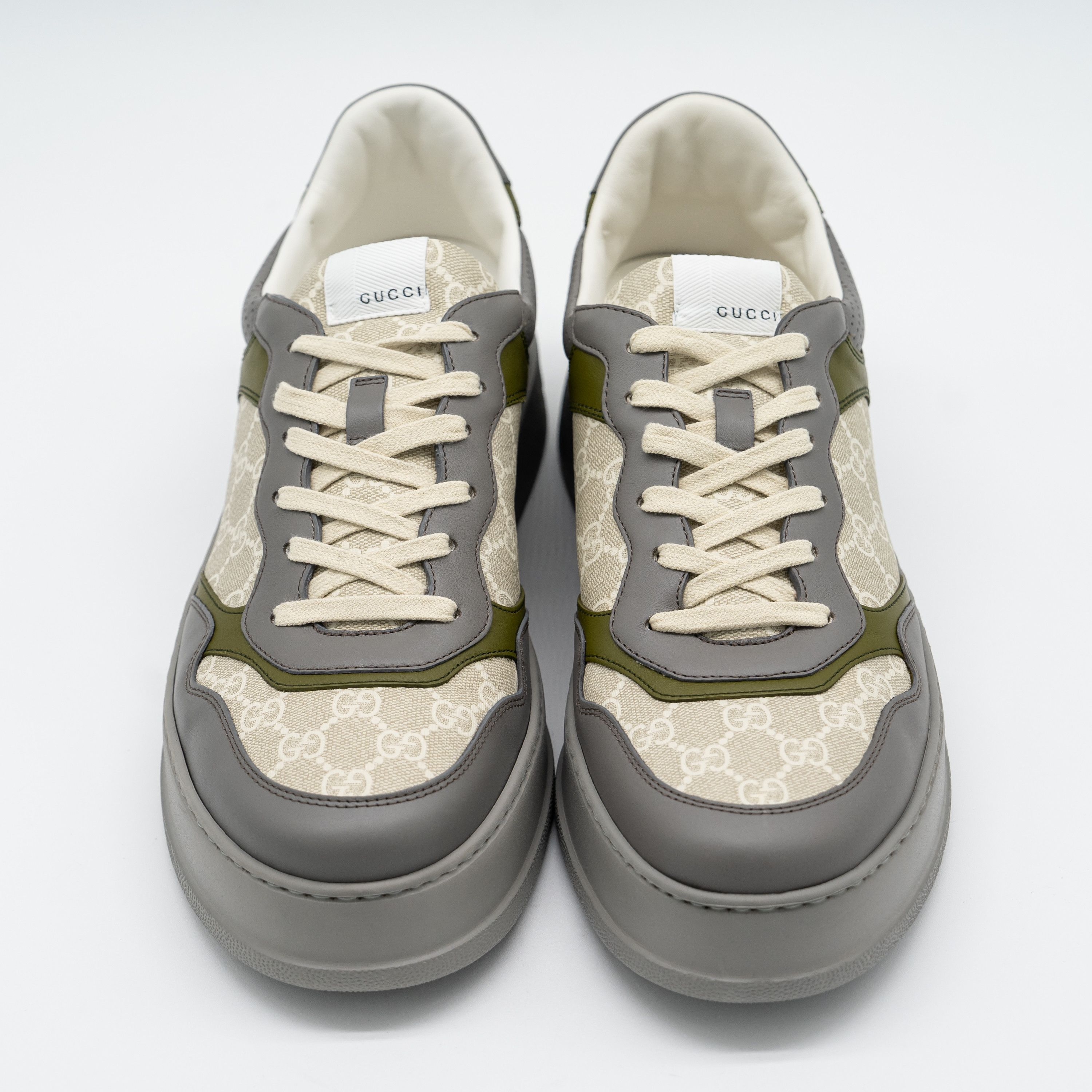 Gucci Gucci GG Chunky B Sneakers Green Beige Grey GG Leather Size US 15 / EU 48 - 3 Thumbnail